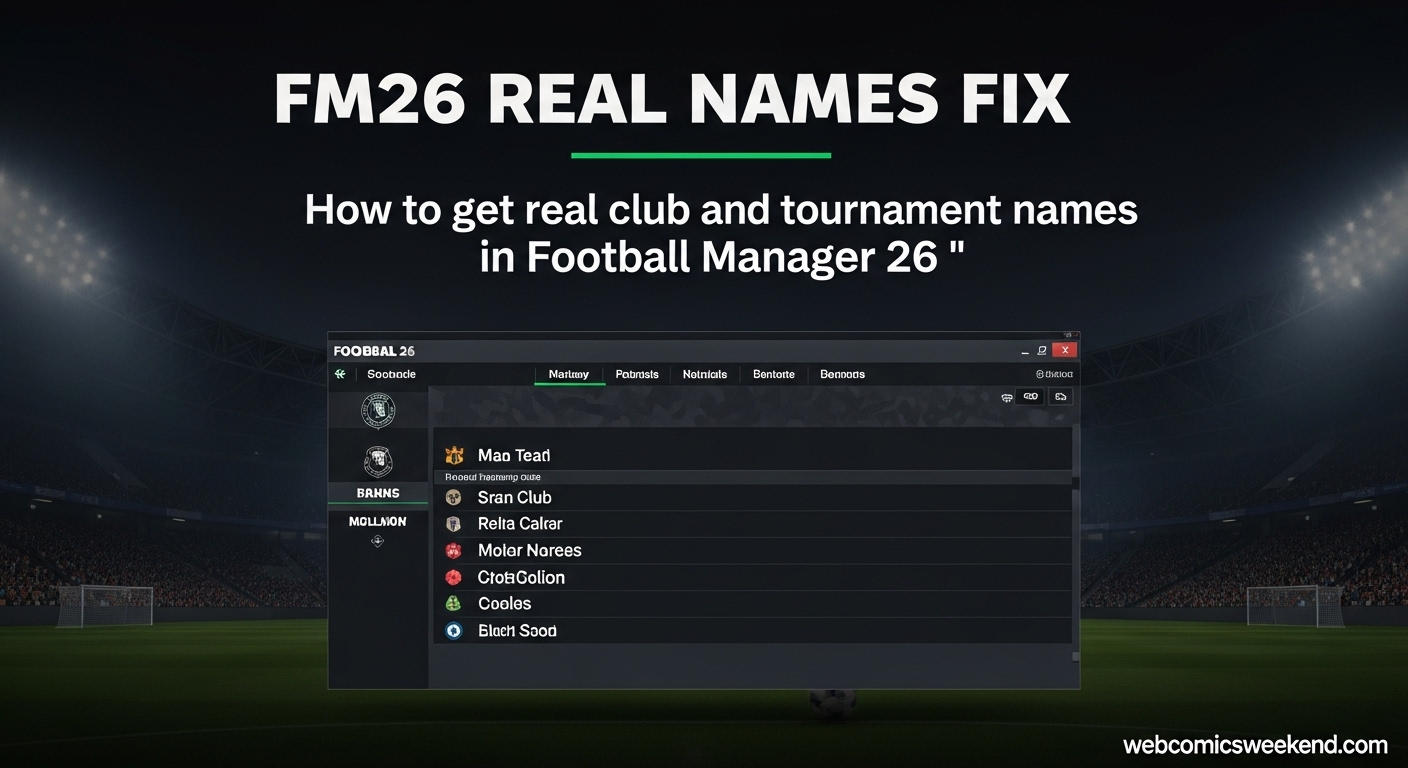 How to get real club and tournament names in Football Manager 26