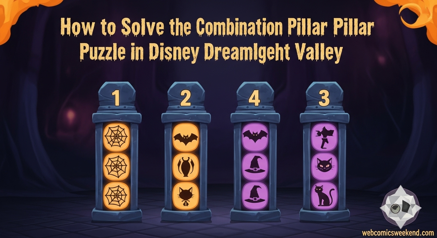 How to solve the Combination Pillar tile puzzle in Disney Dreamlight Valley