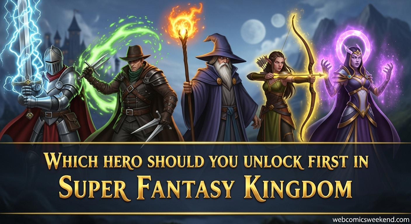 Which hero should you unlock first in Super Fantasy Kingdom