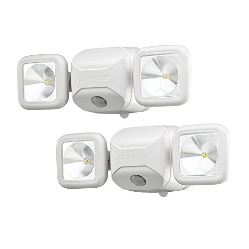 Beams MB3000-WHT-02 Outdoor Battery-Powered Wireless Motion Sensing Dual Head Security Floodlight, 500 Lumens, White, 2-Pack - Customer Photo 1