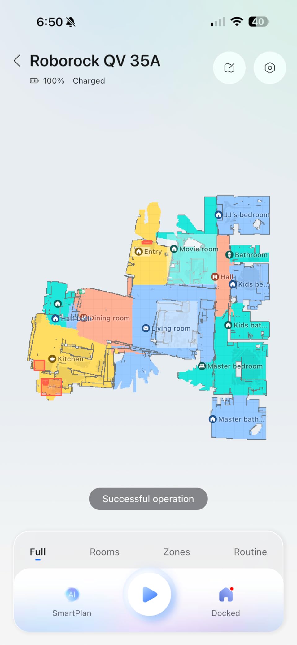 roborock Qrevo Series Robot Vacuum and Mop, 8000Pa Suction, Upgraded from Qrevo S, Anti-Tangle Brushes, Smart Obstacle Avoidance, Auto Mop Washing, All-in-One Dock, 200RPM Spinning Mops, Black(QV 35A) - Customer Photo 1