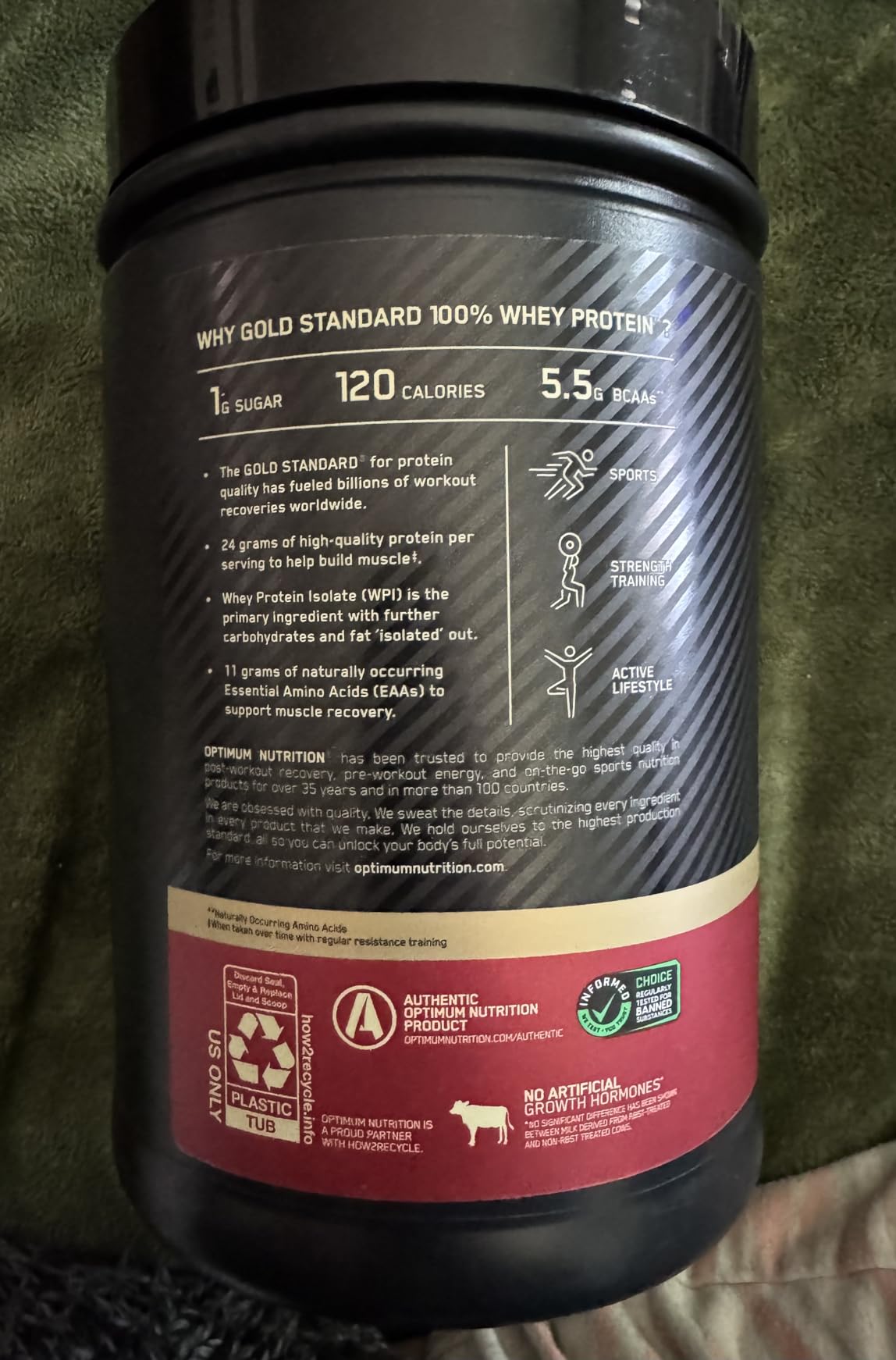 Optimum Nutrition Gold Standard 100% Whey Protein Powder, Double Rich Chocolate 1.98 Pound (Packaging May Vary) customer photo 2