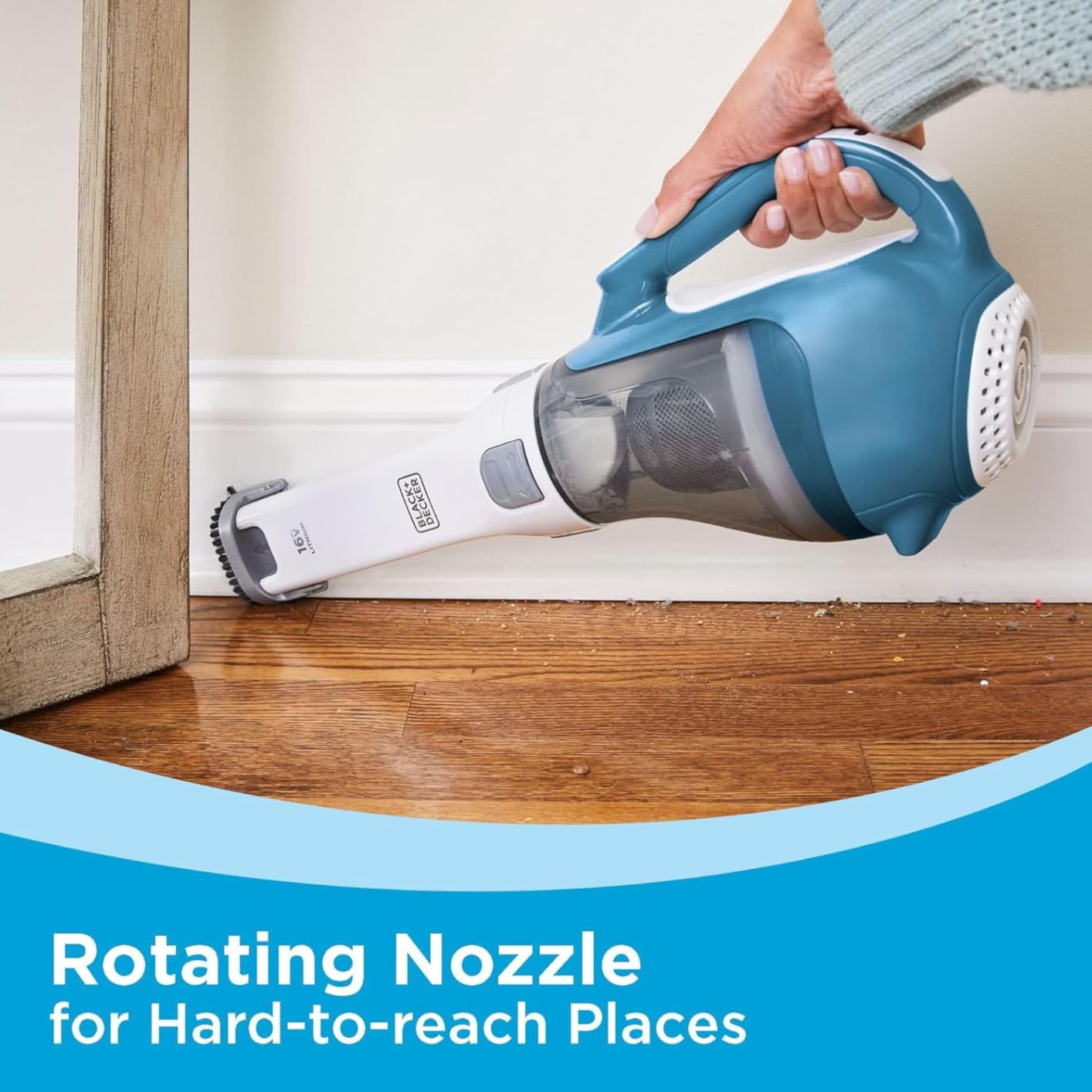 BLACK+DECKER dustbuster AdvancedClean Handheld Vacuum Cordless, Compact Home and Car Vacuum with Crevice Tool, Rotating Nozzle and Charging Station, Large Dust Bowl, CHV1410L customer photo 2