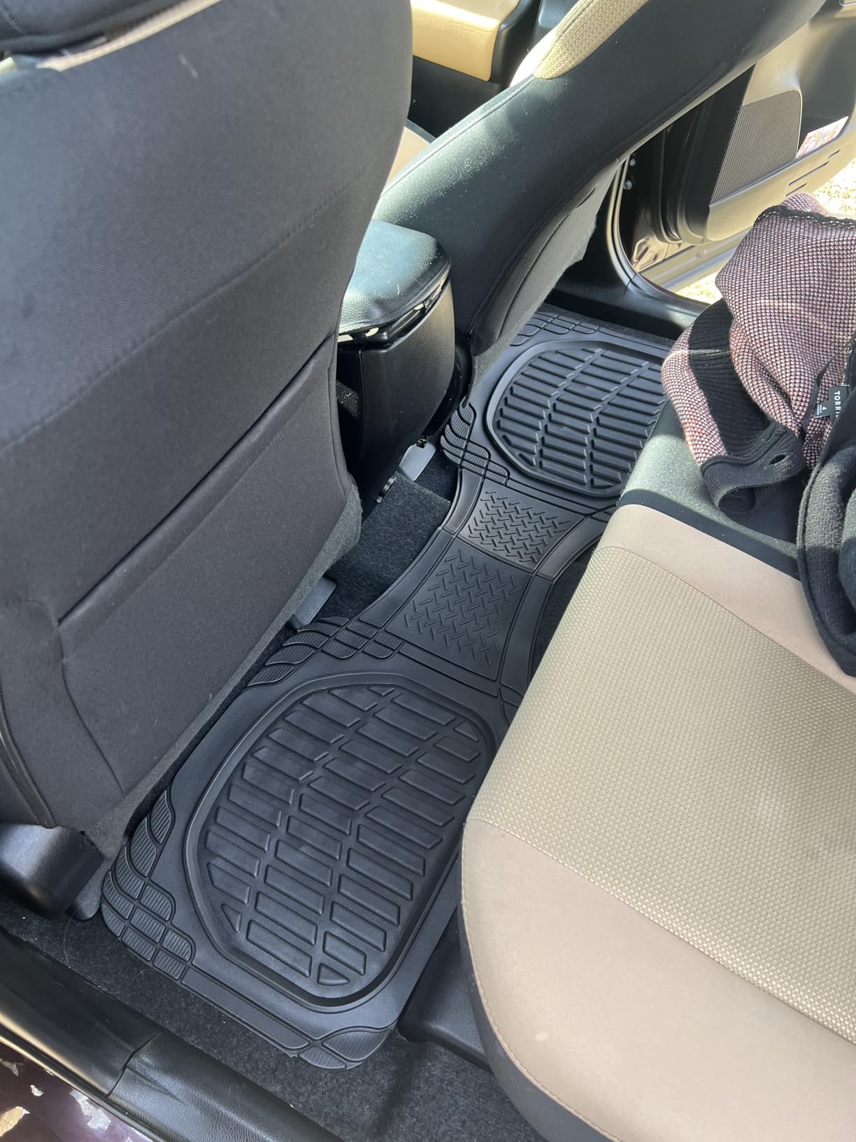 Motor Trend FlexTough Floor Mats for Cars, Black Deep Dish All-Weather Car Mats, Waterproof Trim-to Fit Automotive Floor Mats for Cars Trucks SUV, Universal Floor Liner Car Accessories customer photo 1