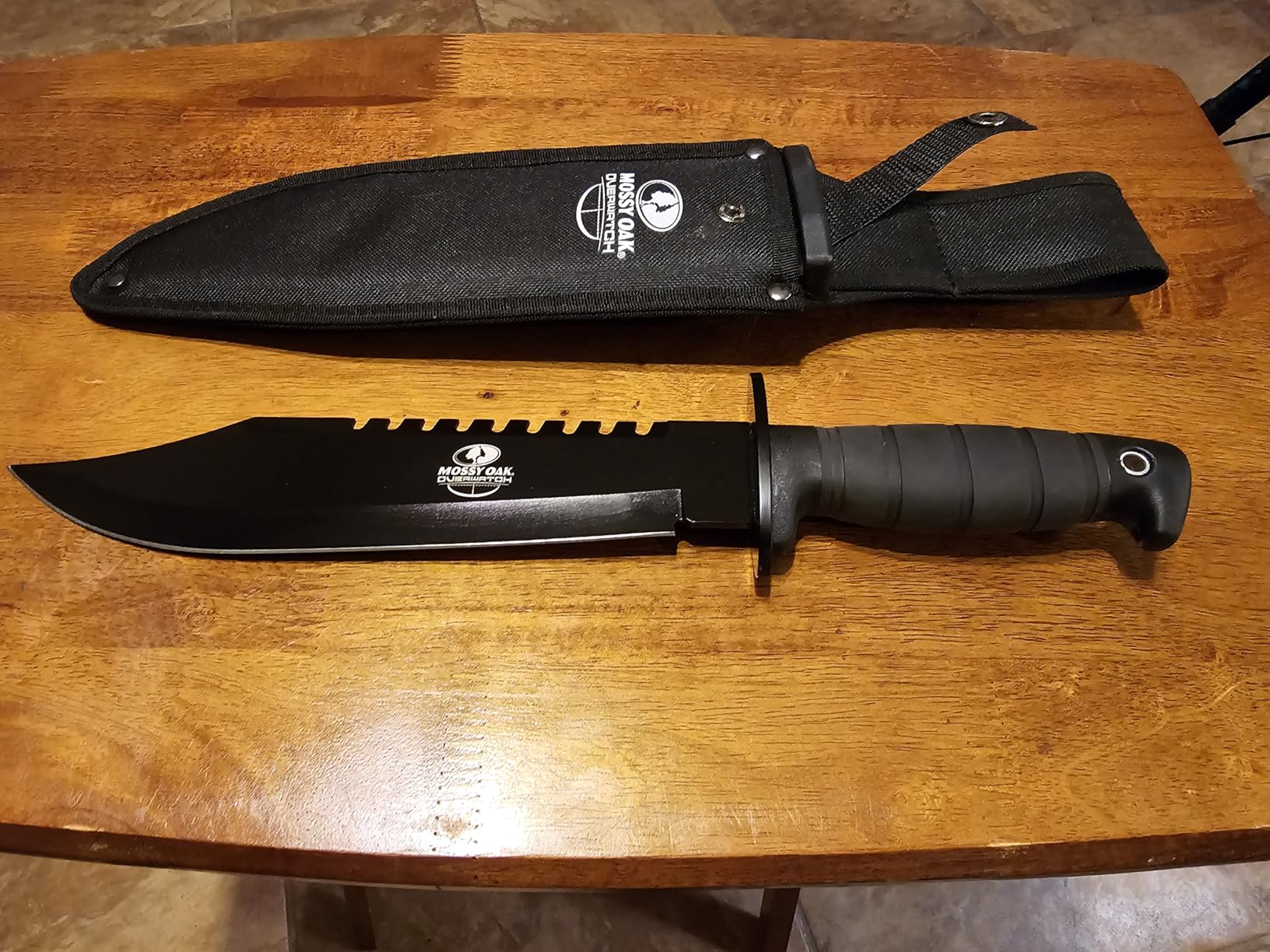 Mossy Oak Survival Hunting Knife with Sheath, 15-inch Fixed Blade Tactical Bowie Knife with Sharpener & Fire Starter customer photo 2