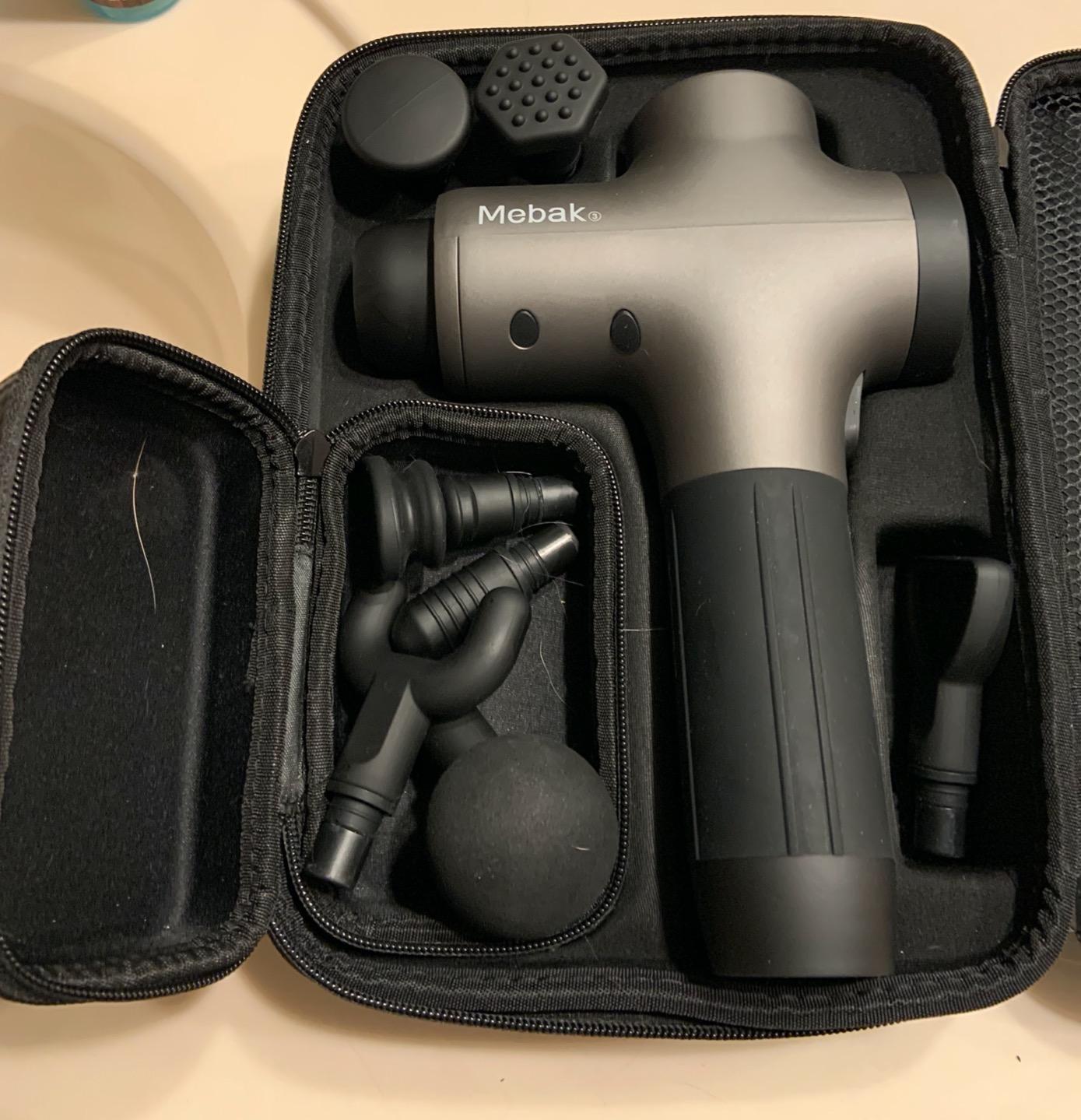 Mebak 3 Massage Gun, Massage Gun Deep Tissue for Athletes, Professional Muscle Percussion Massager, Massager for Shoulder Leg Back Body Pain Relief, Quiet Portable Sport Tool, Gifts for Him customer photo 2