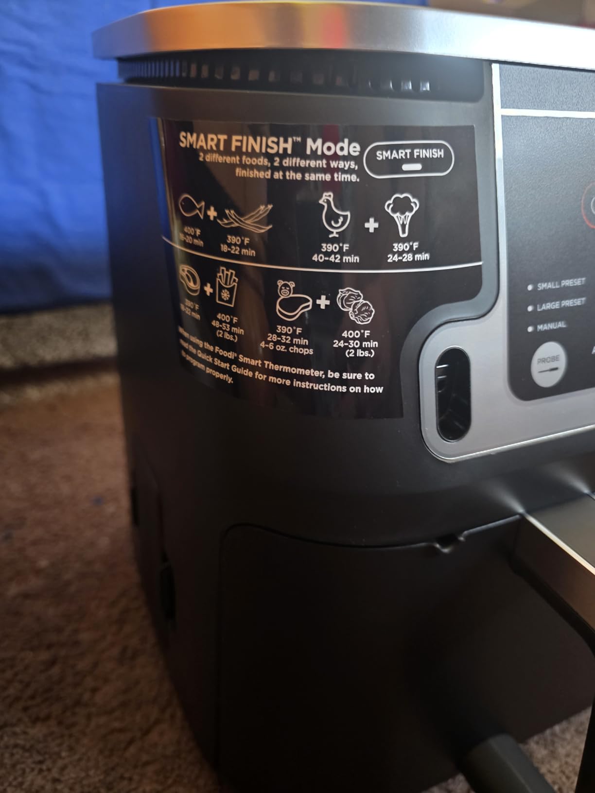 Ninja DZ401 Foodi 10 Quart 6-in-1 DualZone XL 2-Basket Air Fryer with 2 Independent Frying Baskets, Match Cook & Smart Finish to Roast, Broil, Dehydrate for Quick, Easy Family-Sized Meals, Grey customer photo 2