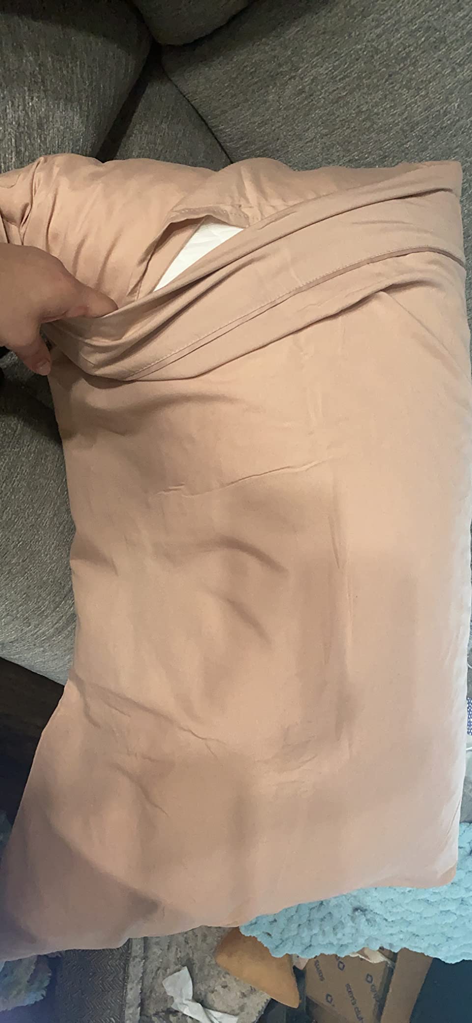 Sidney Sleep Adjustable Curved Contour Fill Pillow - Queen Size - for Side and Back Sleepers - Neck & Shoulder Comfort Support - Extra Fill Included (White) customer photo 2