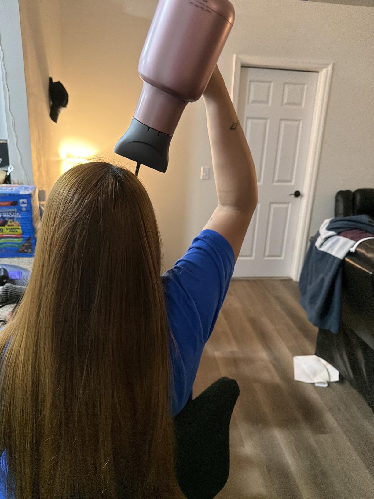 Wavytalk Hair Dryer, Blown Away Ionic Hair Dryer for Curly Hair with Diffuser, 1875W Fast Drying Blow Dryer with Ceramic Technology, 3 Attachments for All Hair Types, Light and Quiet, Rose Gold customer photo 2