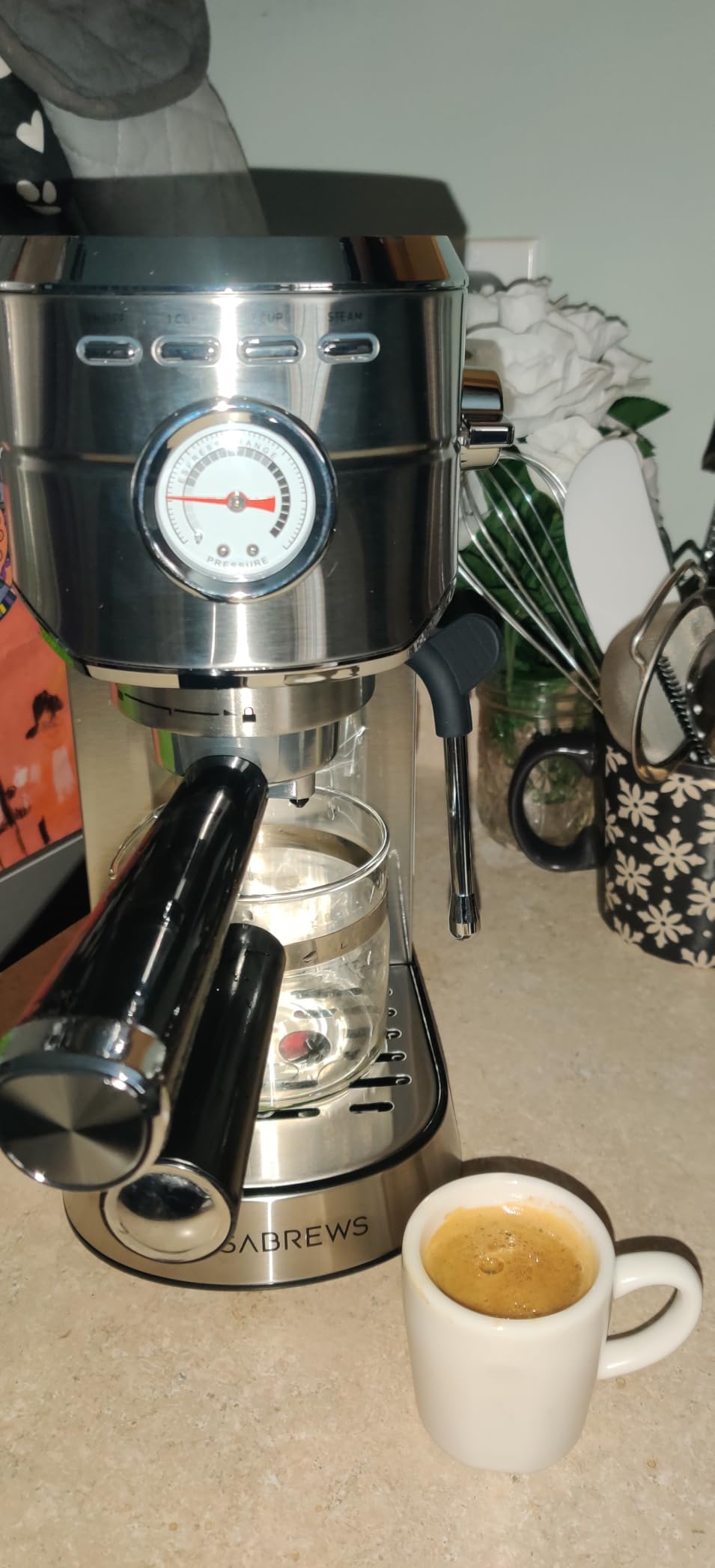 CASABREWS CM5418 Espresso Machine 20 Bar, Compact Espresso Maker with Steam Milk Frother, Stainless Steel Coffee Machine with 34oz Removable Water Tank for Cappuccino, Gift for Women or Men, Silver customer photo 2
