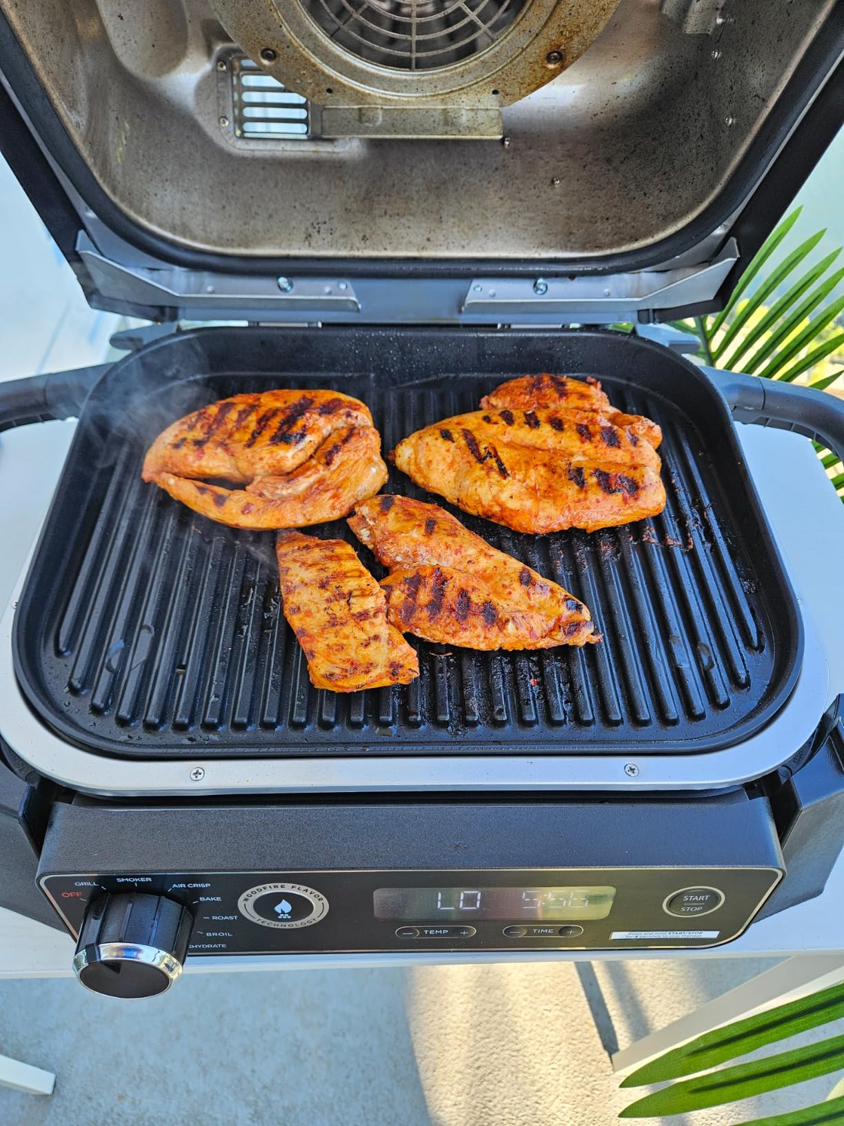 Ninja | Woodfire Series | 7-in-1 (Grill, BBQ, Roast, Air Fry, Dehydrate, Broil, Smoke) | Portable & Weather Resistant | Cook Up To 6 Steaks & 30 Hot Dogs | Woodfire Pellets included | OG701 customer photo 2