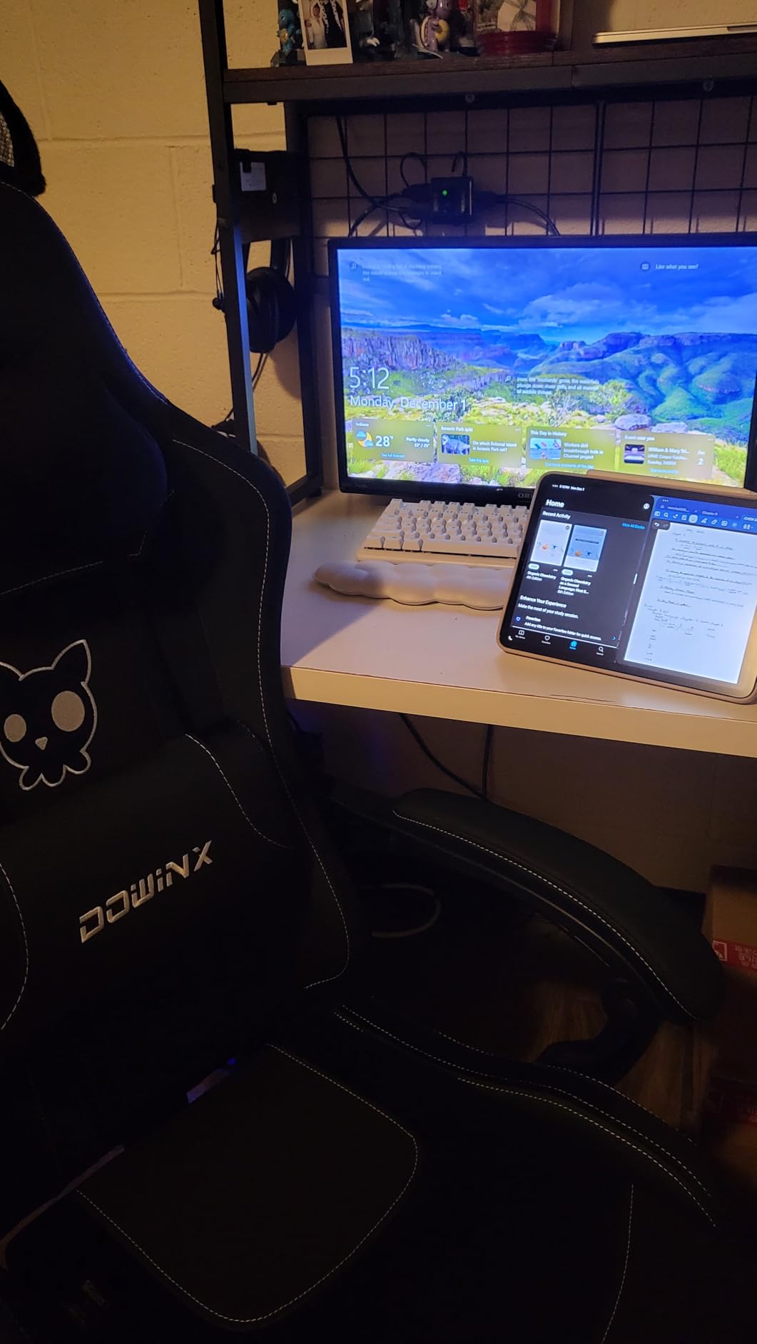 Dowinx Gaming Chair Cute with Cat Ears and Massage Lumbar Support, Ergonomic Computer Chair for Girl with Footrest and Headrest, Comfortable Reclining Game Chair 290lbs for Adult, Teen, Black customer photo 2