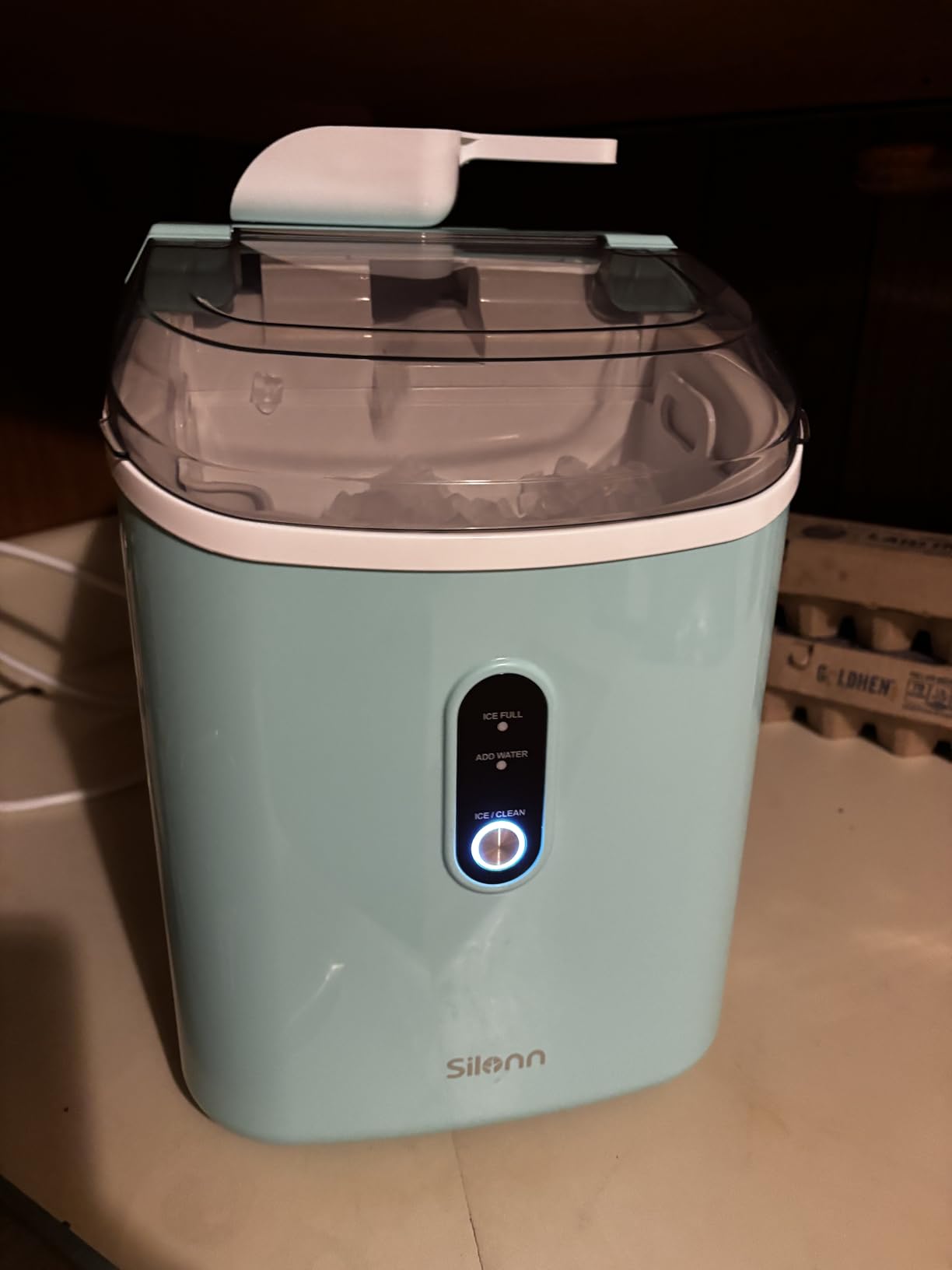 Nugget Ice Maker Countertop, Silonn Chewable Pellet Ice Machine with Self-Cleanin Function, 33lbs/24H Portable Ice Makers for Home Kitchen Officce, Black customer photo 2