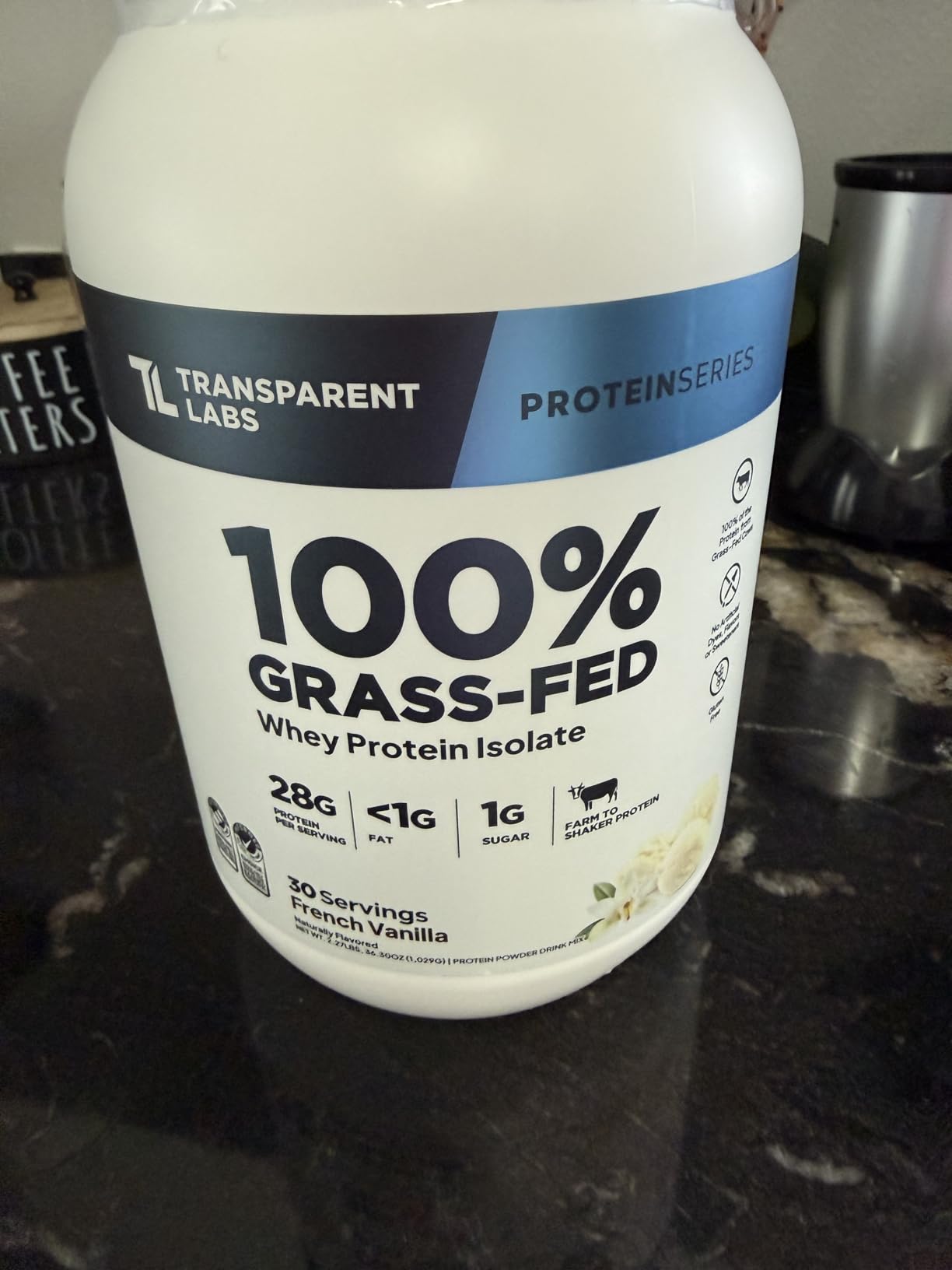 Transparent Labs Grass-Fed Whey Protein Isolate - Naturally Flavored, Gluten Free Whey Protein Powder with 28g of Protein per Serving & 9 Amino Acids - 30 Servings, Milk Chocolate customer photo 1