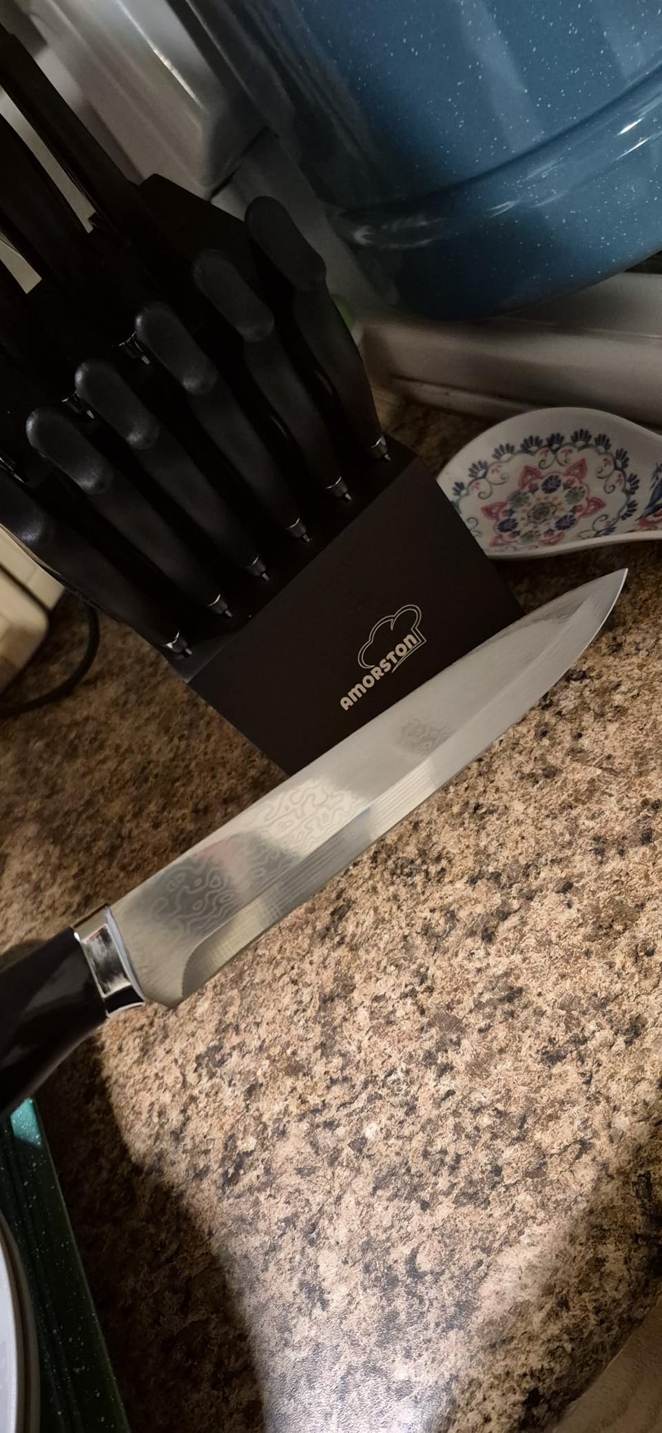 Knife Set, 15 Pieces Kitchen Knife Set with Built in Sharpener, High Carbon German Stainless Steel Knife Block Set, Dishwasher Safe customer photo 2