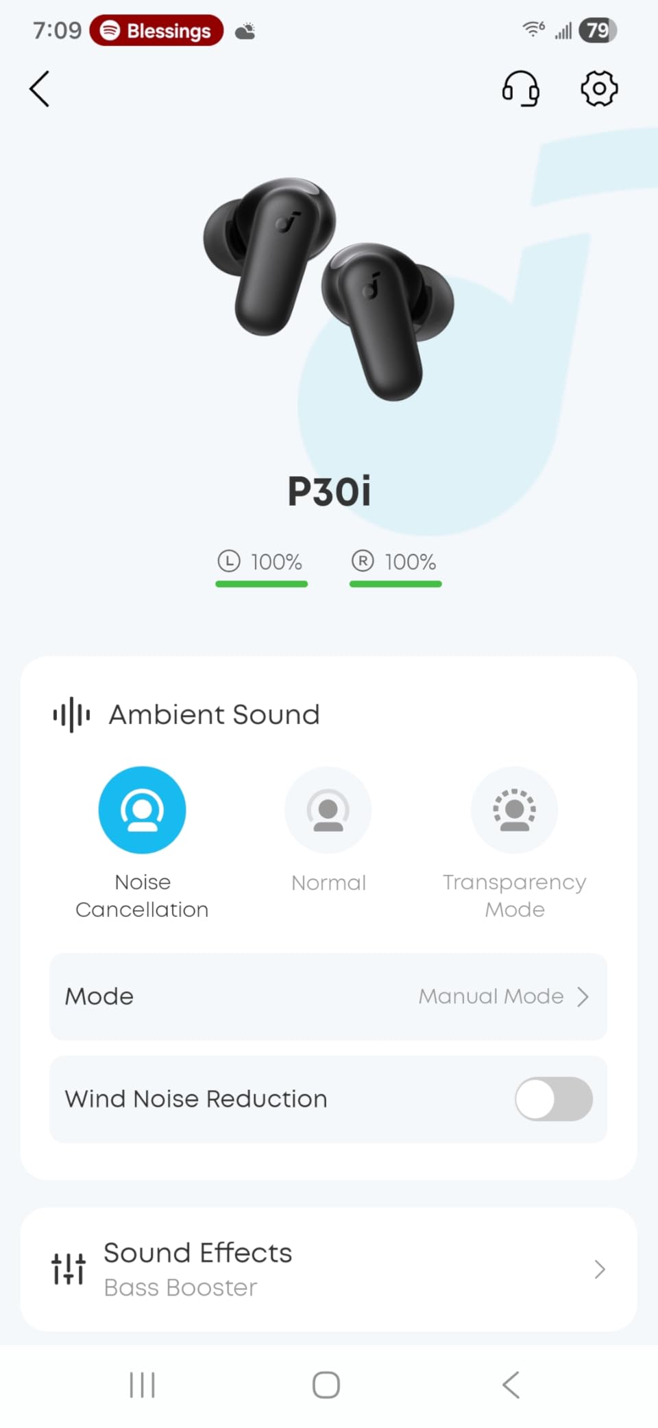 Soundcore P30i by Anker Noise Cancelling Earbuds, Strong and Smart Noise Cancelling, Powerful Bass, 45H Playtime, 2-in-1 Case and Phone Stand, IP54, Wireless Earbuds, Bluetooth 5.4 (Black) customer photo 2
