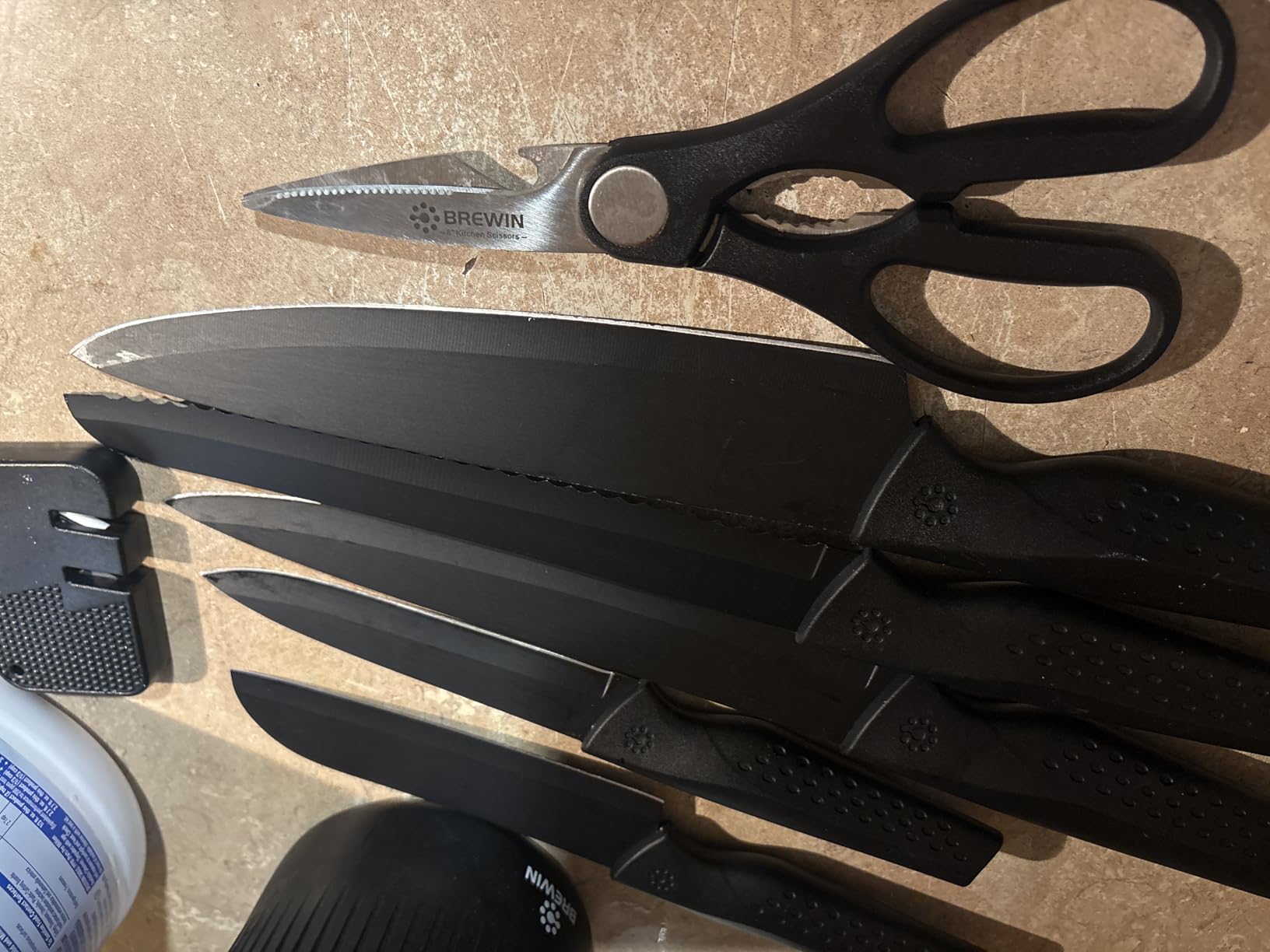 Brewin Kitchen Knife Set, Knives Set for Kitchen, Universal Knife Block, Utility Knife Block Set, New Home Essentials, Apartment Essentials, Dishwasher Safe customer photo 2