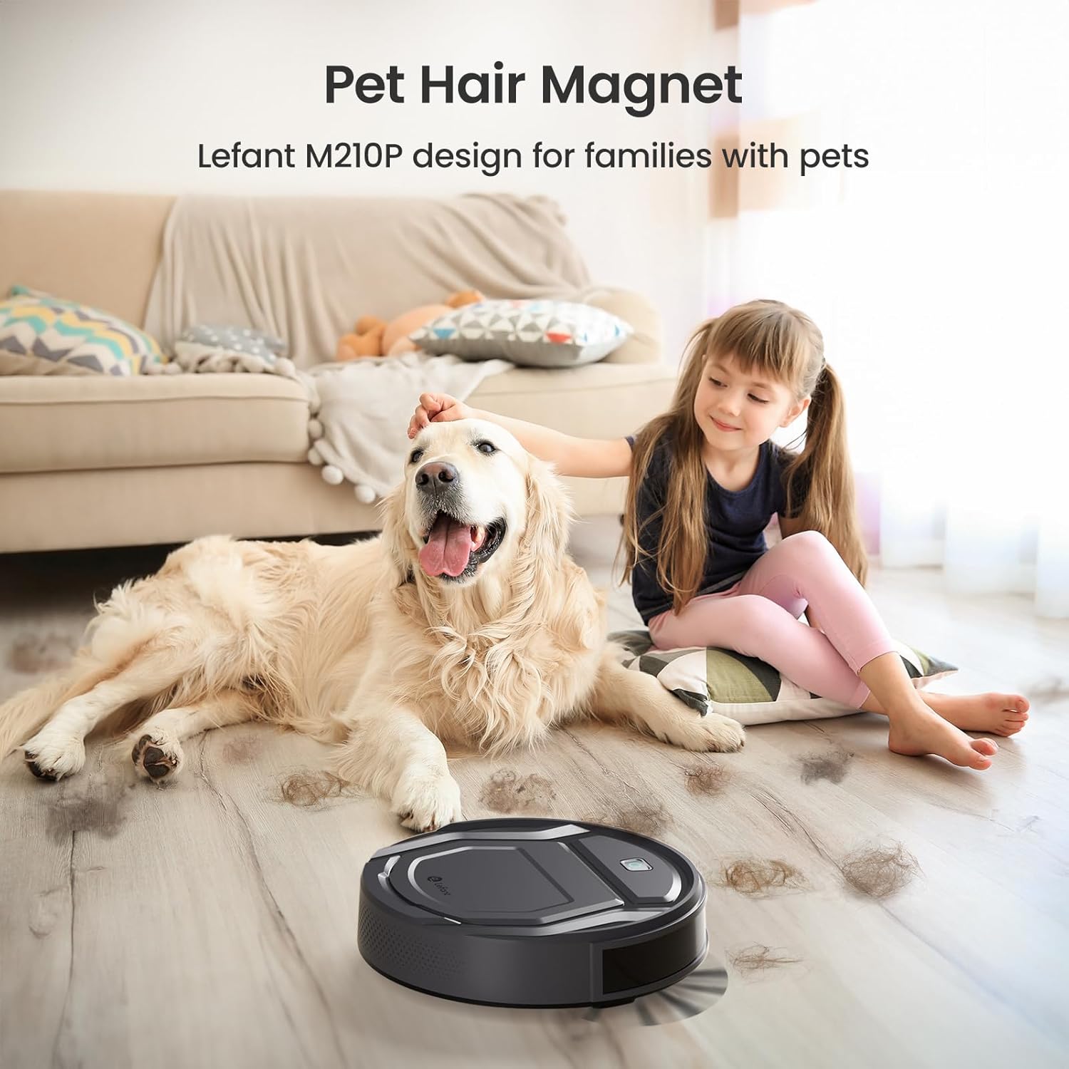 Lefant Robot Vacuum Cleaner M210 Pro,Slim,Quiet,2200Pa Suction,120 Min Self-Charging Robotic Vacuums, Freemove 3.0,WiFi/APP/Alexa,6 Cleaning Modes Ideal for Hard Floors Pet Hair Low Carpet,Black customer photo 2