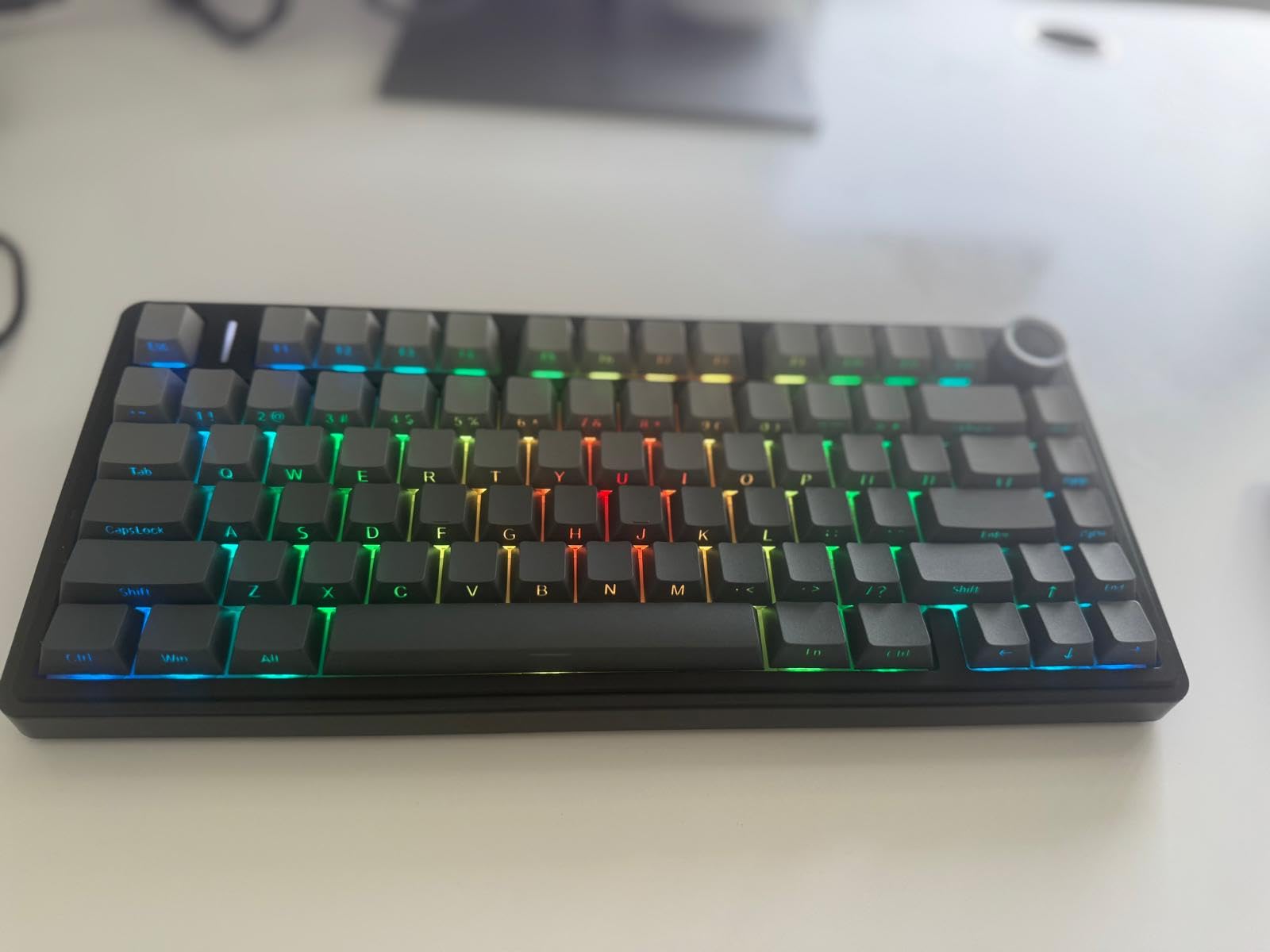 AULA F75 Pro Wireless Mechanical Keyboard,75% Hot Swappable Custom Keyboard with Knob,RGB Backlit,Pre-lubed Reaper Switches,Side Printed PBT Keycaps,2.4GHz/USB-C/BT5.0 Mechanical Gaming Keyboards customer photo 1
