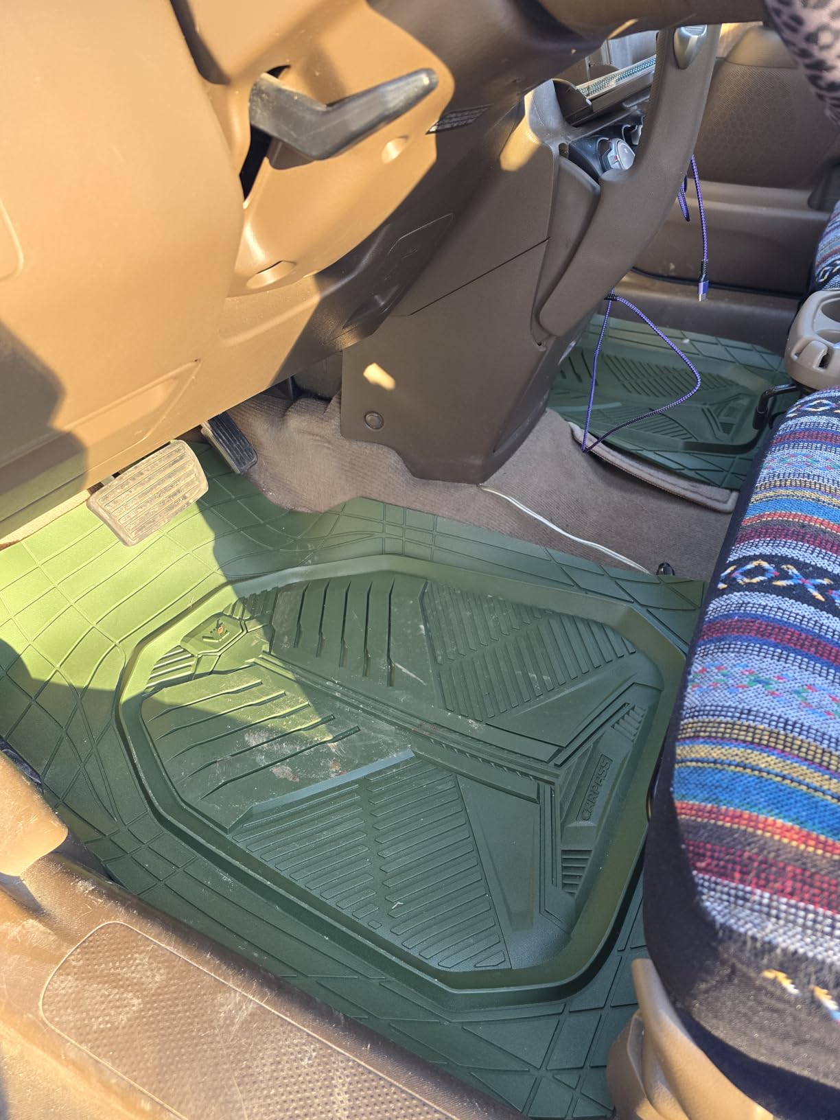 CAR PASS Heavy Duty Rubber Car Mats with Cargo Liner, Deep-Dish Car Floor Mats and Trunk Mat All Weather, Universal Trim-to-Fit for SUVs Trucks Sedans, Waterproof Anti-Slip, Trimmable V12 Black customer photo 1