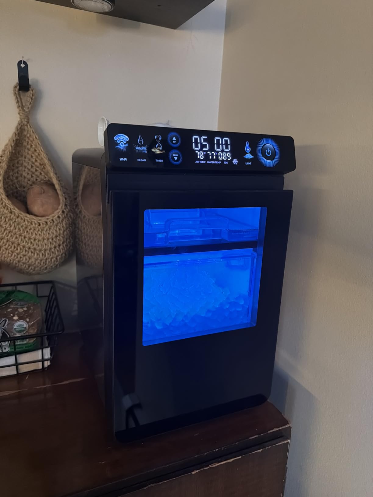 ecozy Smart Nugget Ice Maker Countertop, First Full-Color Smart Panel Ice Machine with APP Control, Double-Layer Insulation, 44 lbs/24H Soft Pellet Chewable Ice, Pull-Out Water Tank, Self-Cleaning customer photo 1