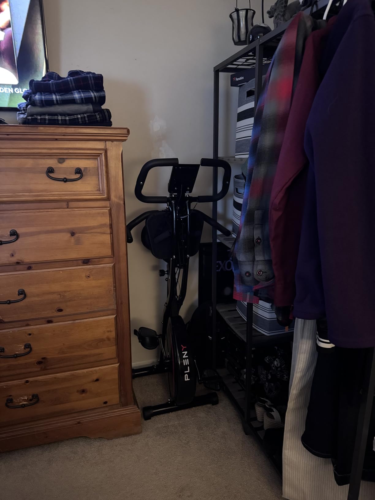 Pleny Folding Exercise Bike, 5 IN 1 Stationary Bikes for Home 6.6 LBS Flywheel, 330LB Weight Capacity Back Support Cushion Indoor Workout Cycling Bike for Home Gym customer photo 2