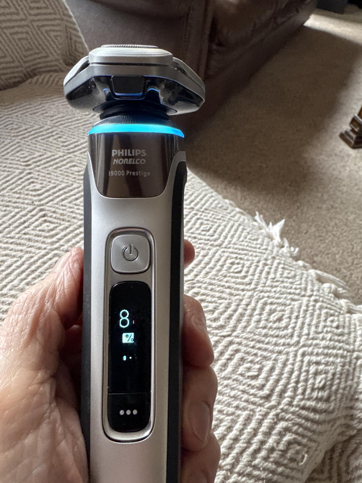 Philips Norelco Shaver i9000 Prestige, Wet & Dry Electric Shaver, Dark Slate Nova, SenseIQ Technology, Triple Lift & Cut System, 360 Rotating Dual SteelPrecision Blades, Charging Stand, XP9204/85 customer photo 2