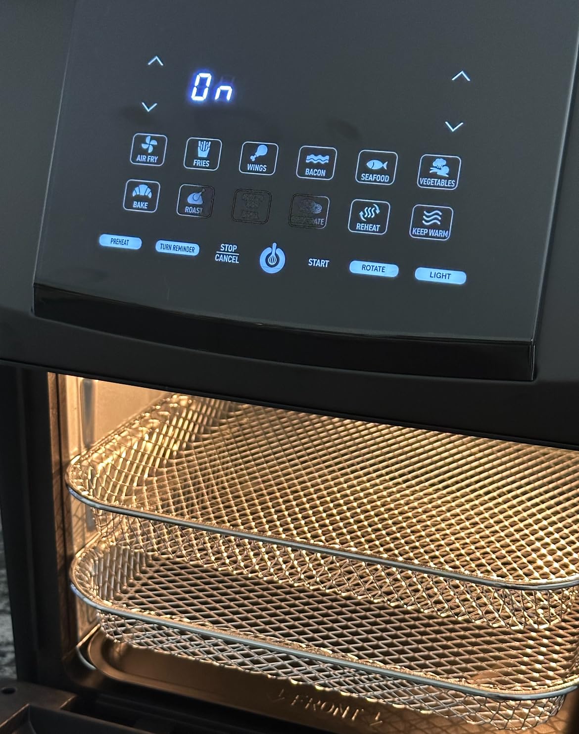 Gourmia Air Fryer - 14 Qt All-in-One Oven with Rotisserie, Digital Display with 12 Presets, Roast, Bake, Broil, Dehydrate, Dishwasher Safe Accessories, Black customer photo 1