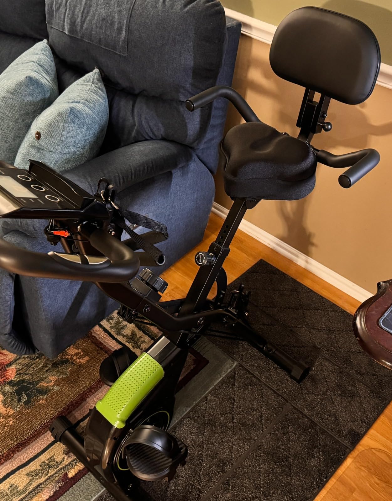 Caromix Folding Exercise Bike, 5 in 1 Stationary Bike with 16-Level Adjustable Magnetic Resistance, 330LB Capacity Indoor Workout Bike, Foldable Exercise Bike for Seniors and Adult customer photo 2