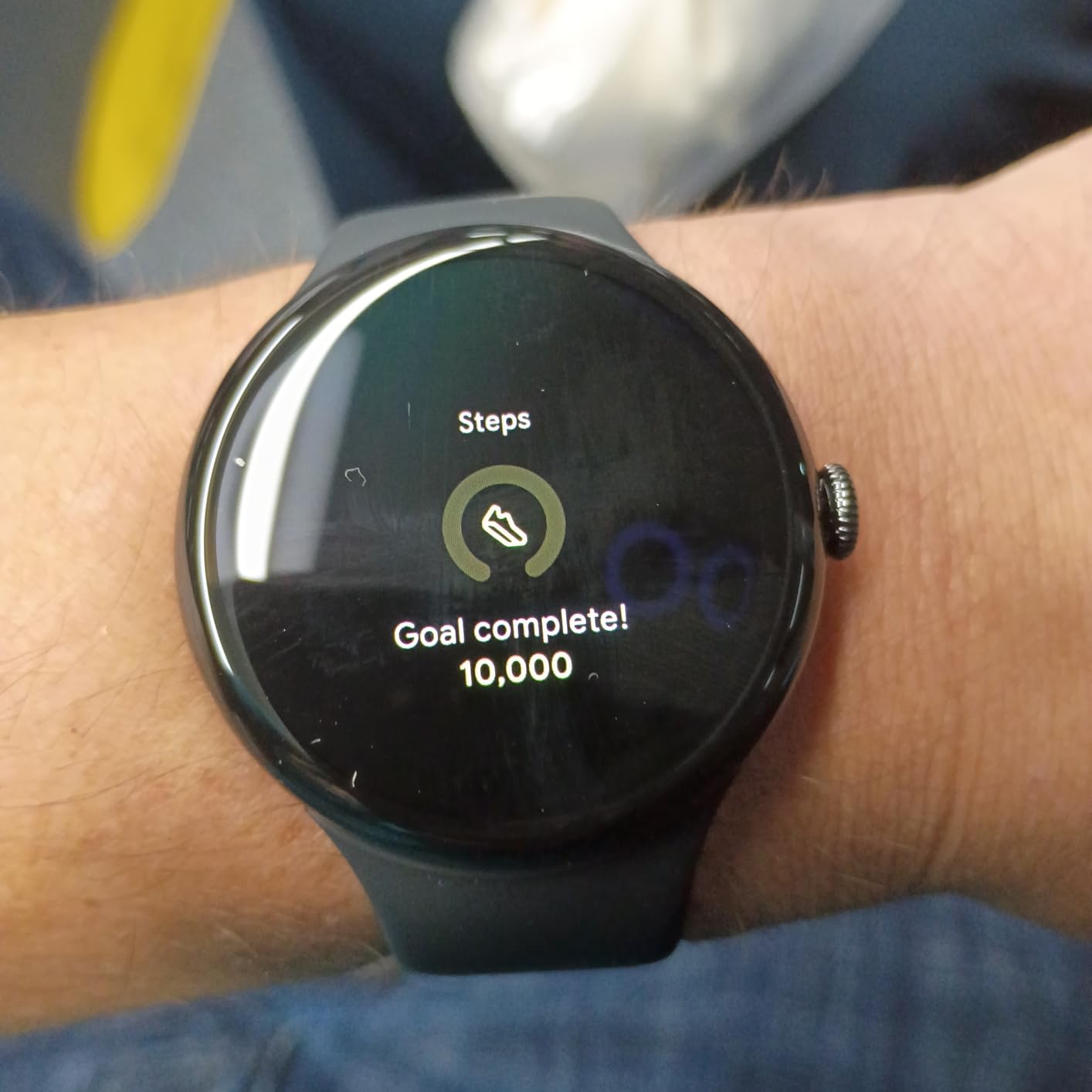 Google Pixel Watch 4 (45mm) - Android Smartwatch with Heart Rate and Sleep Tracking - 40-Hour Battery - Fitness Tracking - Google AI - Matte Black Aluminum Case - Obsidian Active Band - Wi-Fi customer photo 2