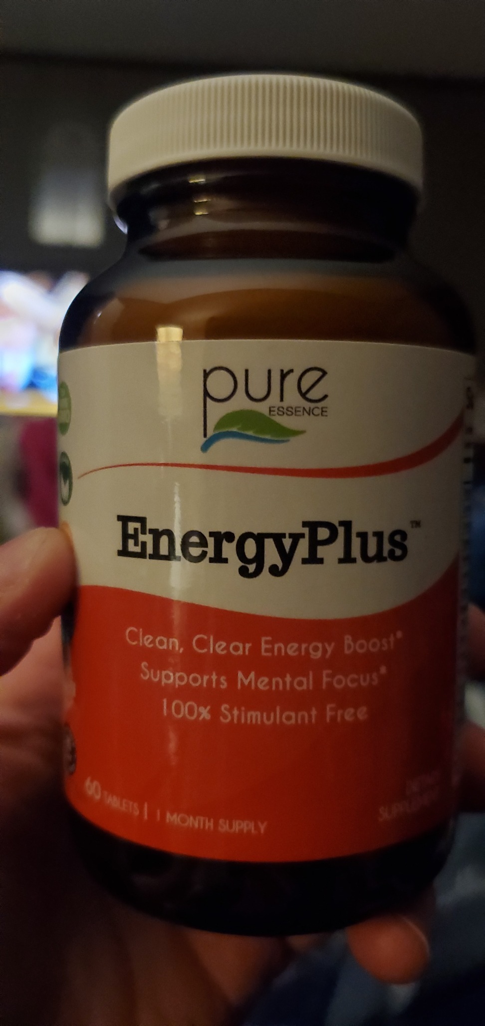 Energy Plus by Pure Essence - Caffeine Free, All Natural Herbal Energy and Focus Supplement - Smooth, No Jitters No Crash - 60 Tablets customer photo 1
