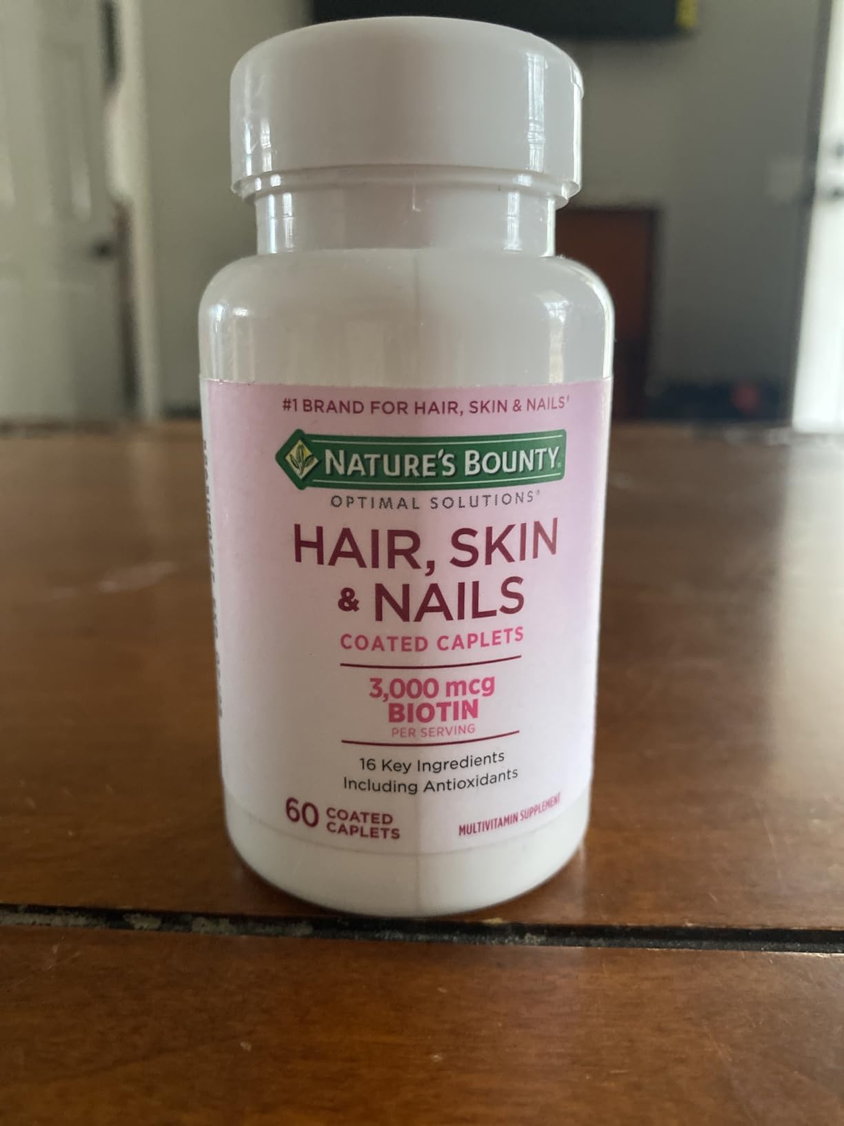 Nature's Bounty Optimal Solutions Hair, Skin & Nails Formula, with 3,000 mcg Biotin, 60 Coated Caplets, 20 Total Servings customer photo 1