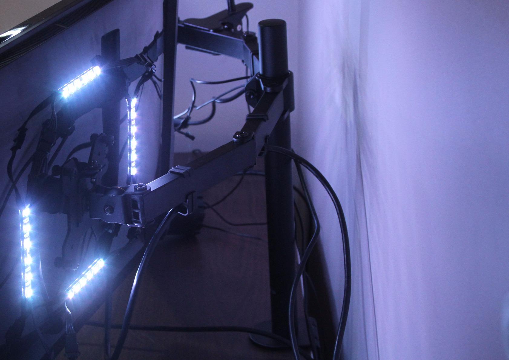 VIVO Dual Monitor Desk Mount, Holds 2 Computer Screens up to 30 inches and 22lbs Each, Heavy Duty Fully Adjustable Steel Stand with C-Clamp and Grommet, Black, STAND-V002 customer photo 1