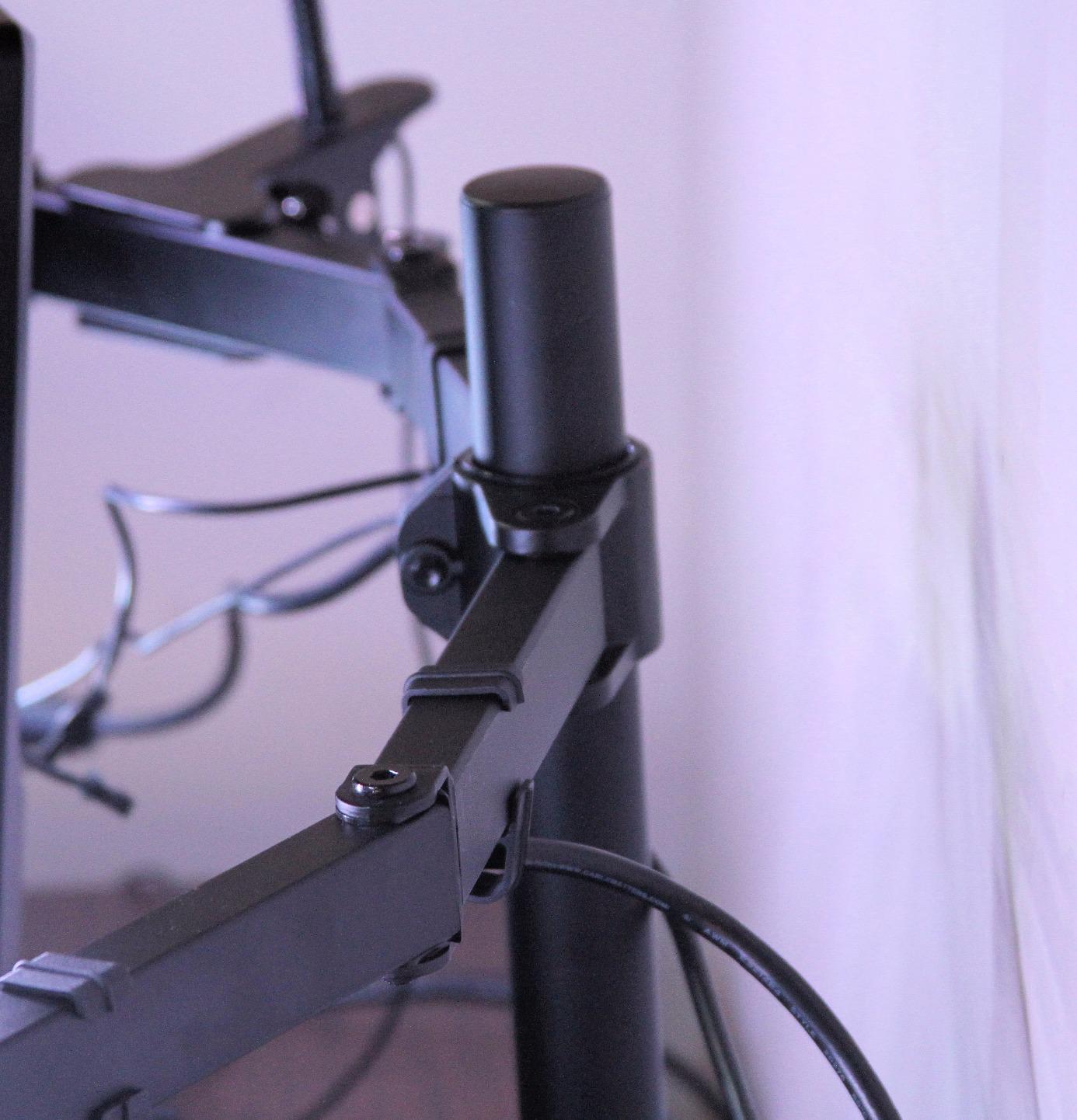 VIVO Dual Monitor Desk Mount, Holds 2 Computer Screens up to 30 inches and 22lbs Each, Heavy Duty Fully Adjustable Steel Stand with C-Clamp and Grommet, Black, STAND-V002 customer photo 2