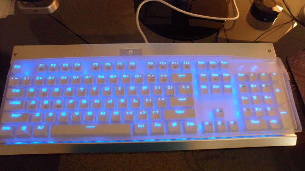 Clear Desktop Computer Keyboard Cover Skin for PC 104/107 Keys Standard Keyboard, Anti Dust Waterproof Keyboard Protector Skin customer photo 2