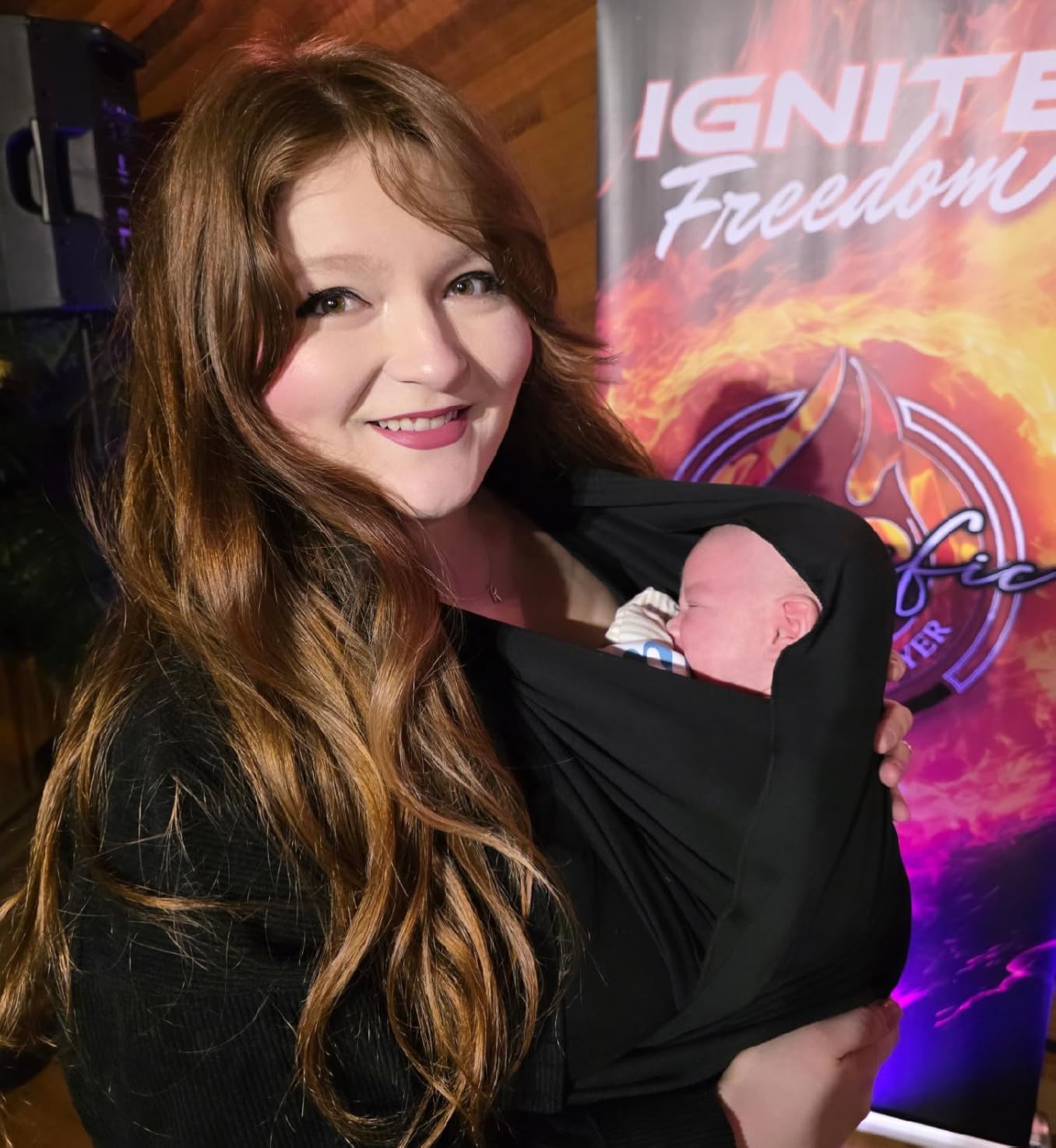 Sleepy Wrap Stretchy Ergonomic Baby Carrier Sling for Newborns to Toddlers - Hands-Free Lightweight Baby Wrap 7-35 lbs (Dark Gray) customer photo 2