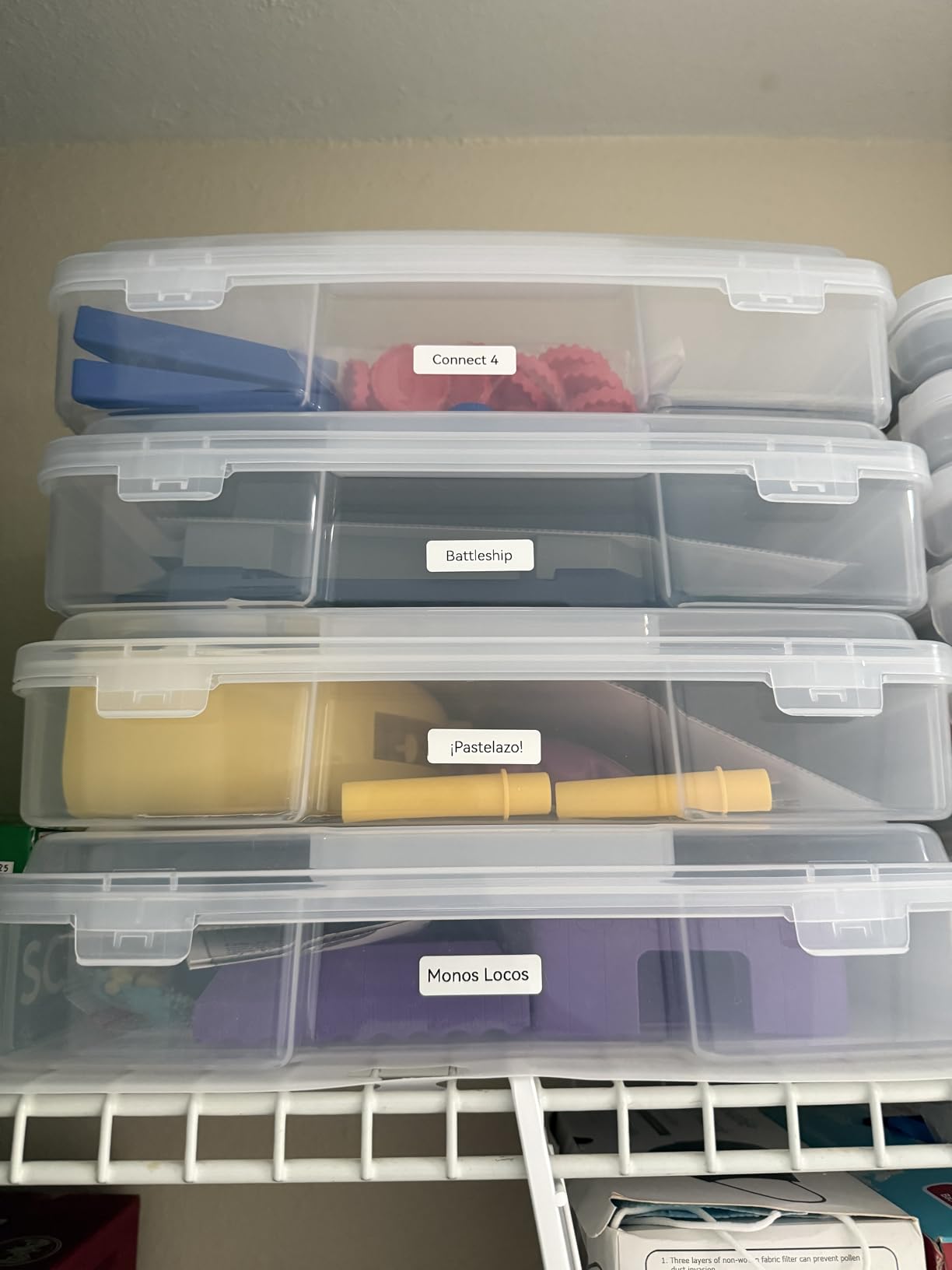IRIS USA Board Game Storage Craft Organizer Box with Snap-Tight Latch Lid, 6-Pack Portable Plastic Case Bin for Puzzles, Magazines, Hobbies, Art Supplies, Fits 8.5