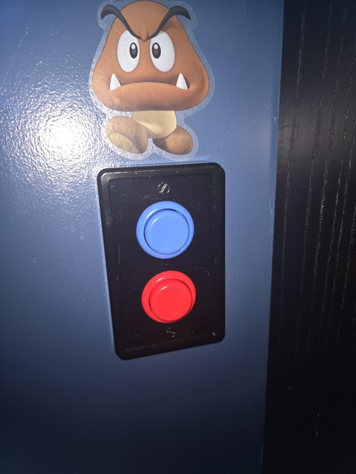 Arcade Light Switch Plate Cover, Single Switch (Black/Red/Blue), 1-Gang Standard Size Rocker Wall Plate, Game Room Decorator, Kid Bedroom Wallplate, Faceplate Replacement customer photo 1