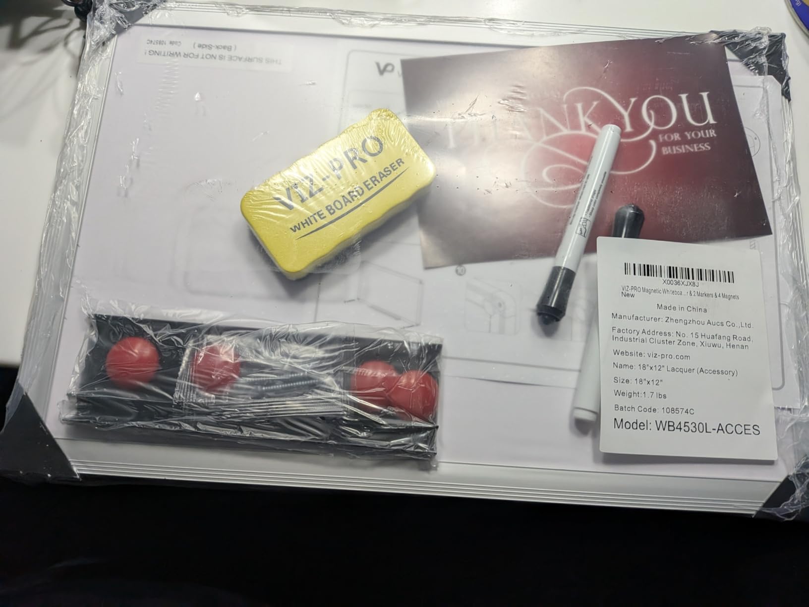 VIZ-PRO Magnetic Whiteboard/Dry Erase Board, 48 X 36 Inches, Silver Aluminium Frame customer photo 1