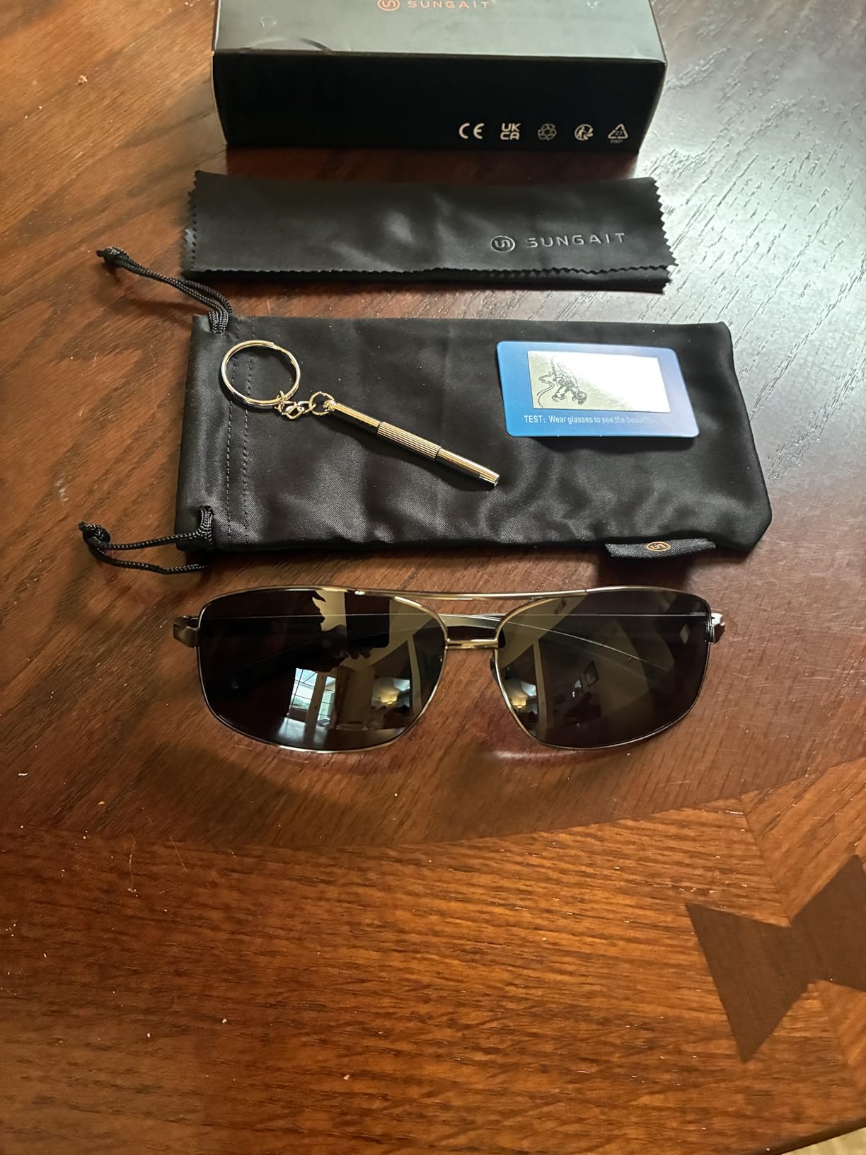 Ultra Lightweight Rectangular Polarized Sunglasses Men UV400 Protection customer photo 2