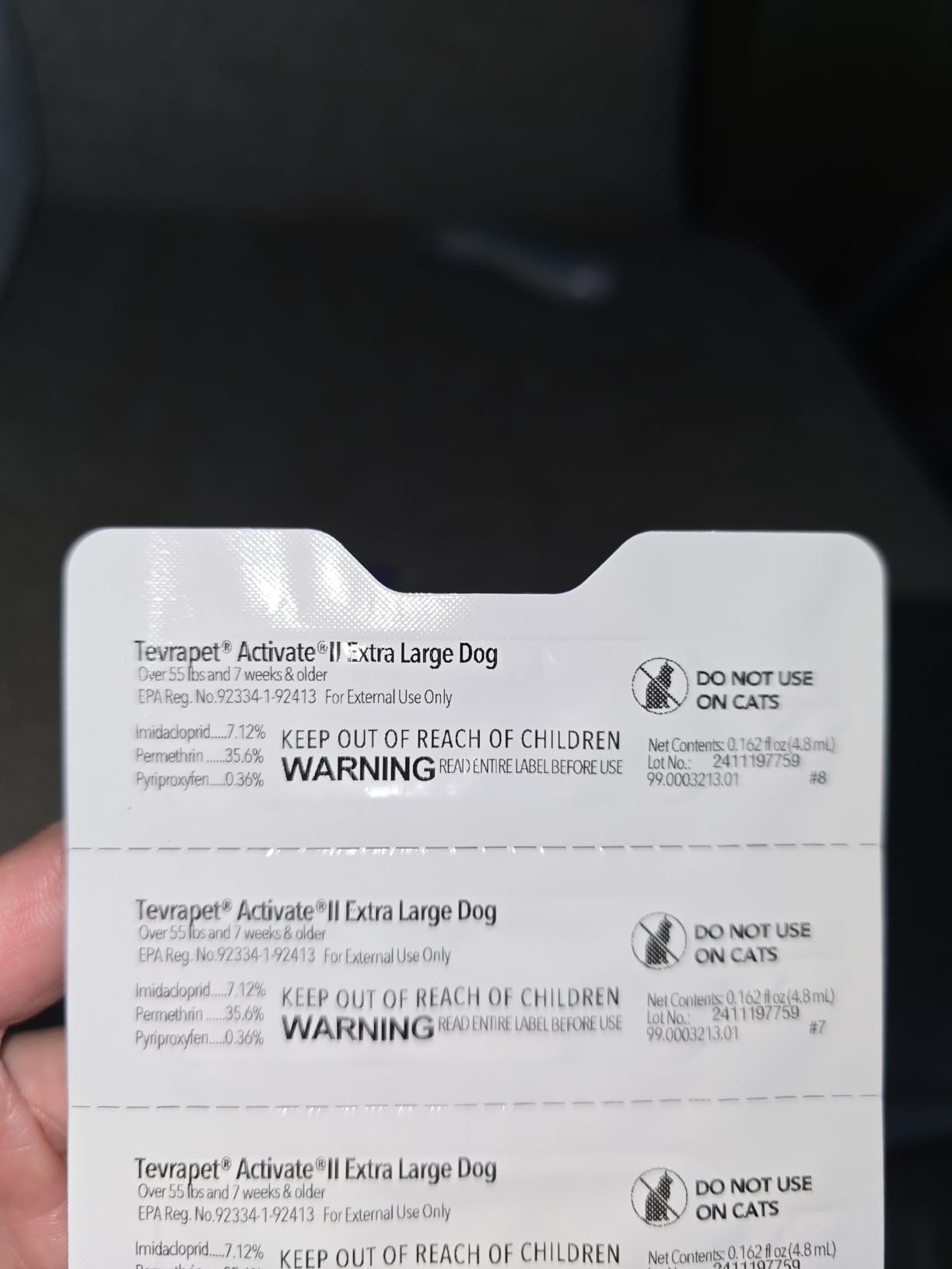 TevraPet Activate II Flea and Tick Prevention for Dogs, Extra Large Dogs 55+ lbs, Topical Drops, 4 Month Supply customer photo 2