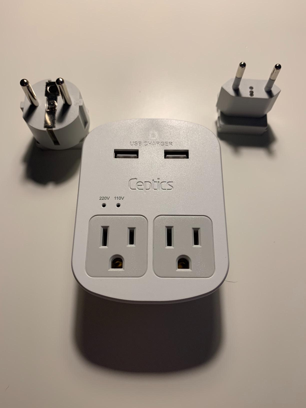 Ceptics 35W Universal Travel Adapter Kit - 2 USA sockets, USB-A, USBC, 1x PD 35W USB-C and USBC Cable, Surge Protected, Plugs for EU, UK, China, AU, Japan - for Laptop, Phone, Camera-ETL Tested customer photo 2