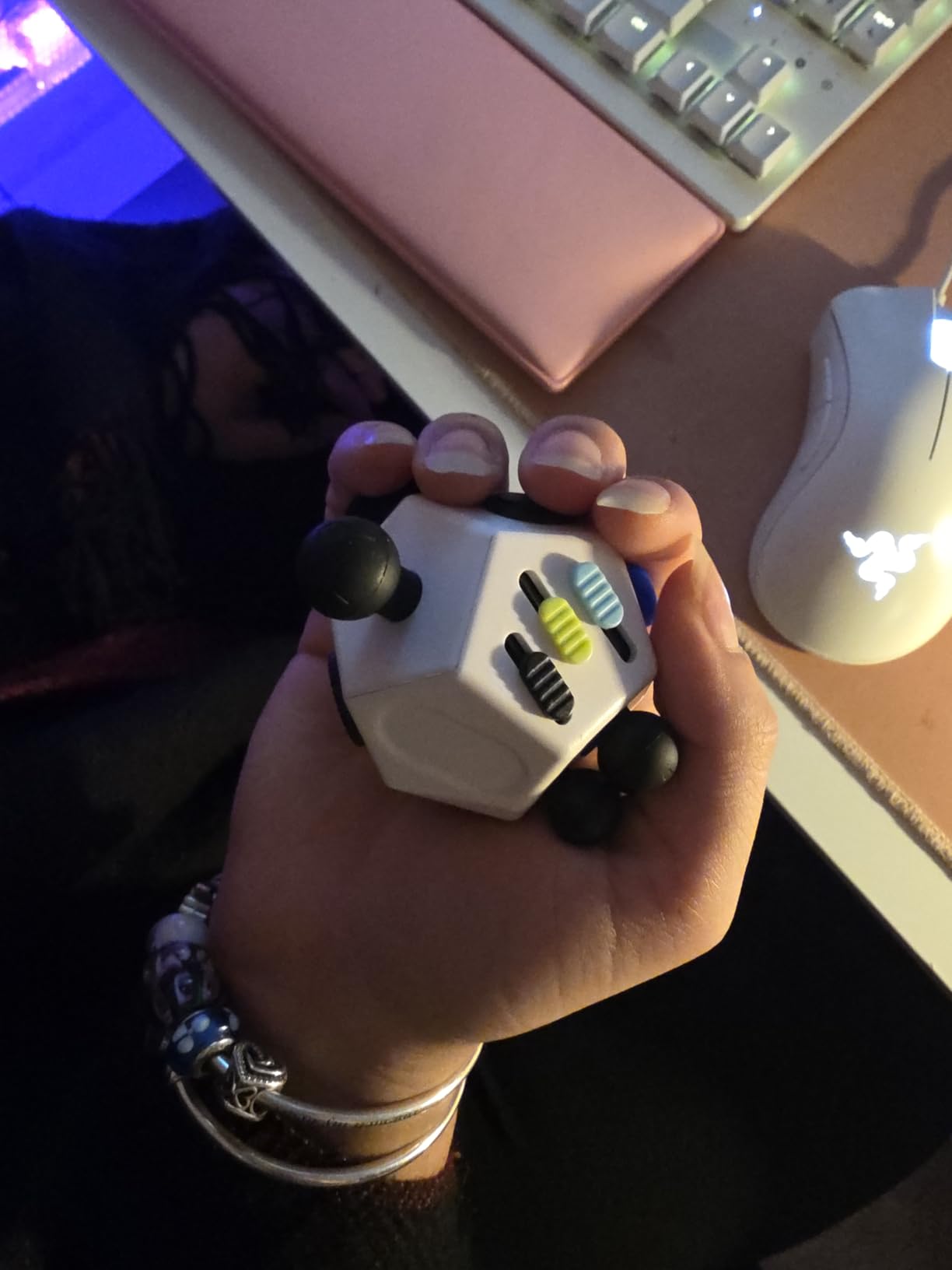 Fidget Dodecagon - 12-Side Fidget Toys Cube Relieves Stress and Anxiety Anti Depression Travel Toy Easter Basket Stuffers Gifts for Children and Adults (B3 Blue Sky) customer photo 1