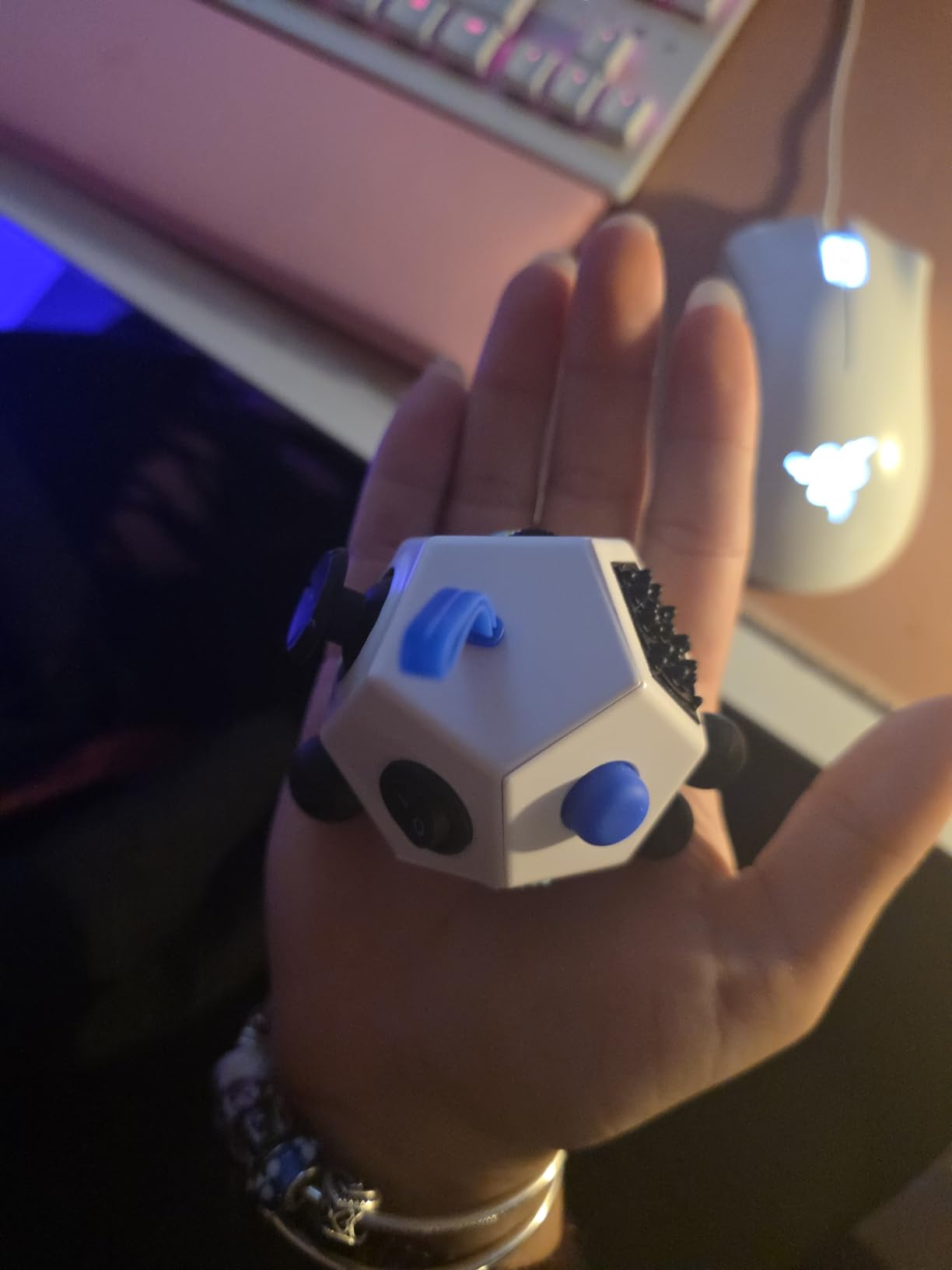 Fidget Dodecagon - 12-Side Fidget Toys Cube Relieves Stress and Anxiety Anti Depression Travel Toy Easter Basket Stuffers Gifts for Children and Adults (B3 Blue Sky) customer photo 2