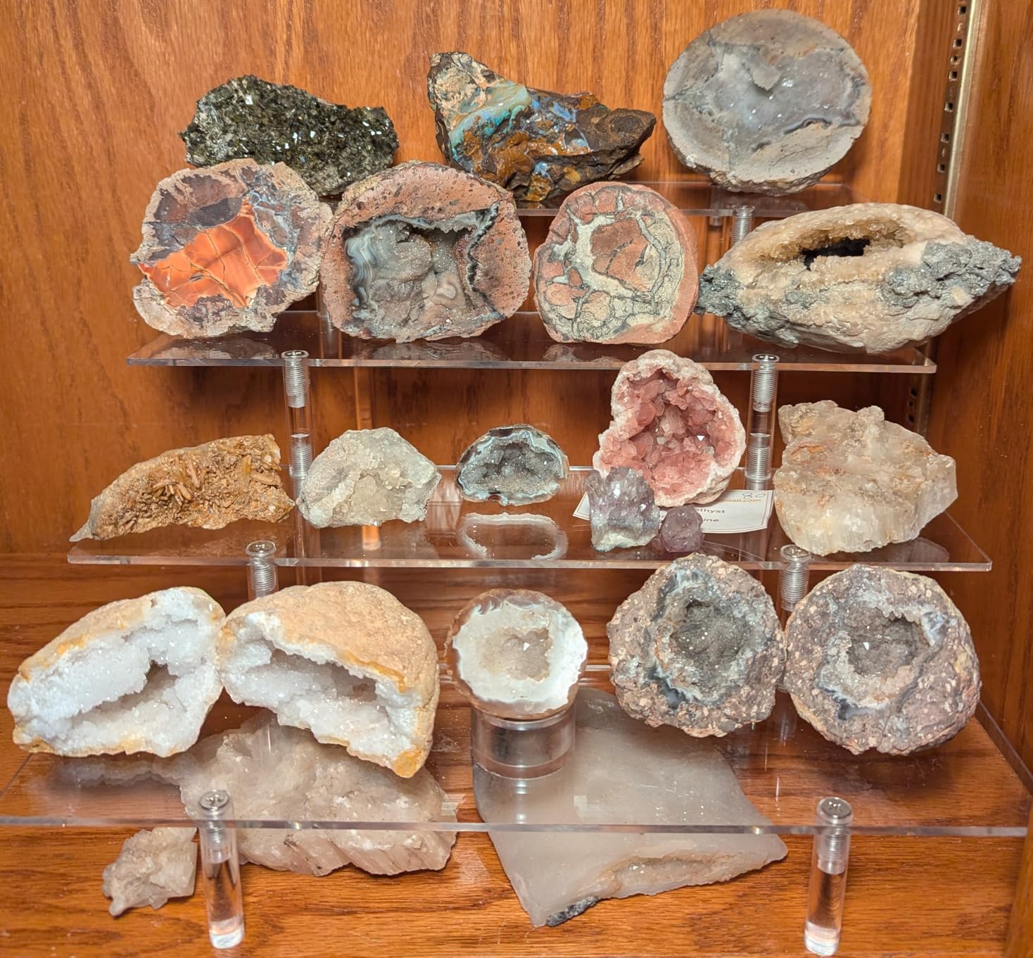 NIUBEE Acrylic Riser Display Shelf, 2 Pack Clear Display Stand for Amiibo Funko POP Figures,4 Tier Cupcakes Stand Perfume Organizer and Storage (12 Inch Large) customer photo 2