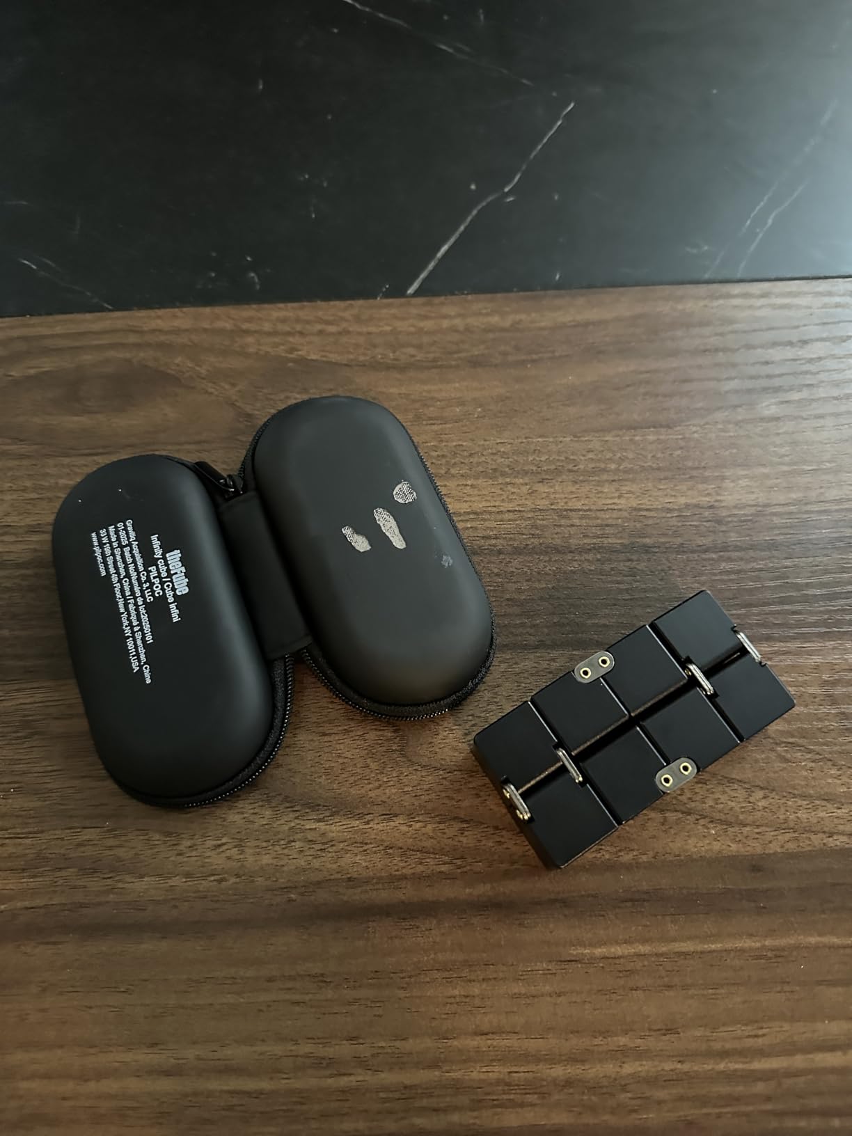 PILPOC theFube Infinity Cube Fidget Toys Adults - Aluminum Infinite Magic Cube with Case, Sturdy, Heavy, Relieve Stress and Anxiety, for ADD, ADHD, OCD, Stocking Stuffers for Teens (Black) customer photo 1