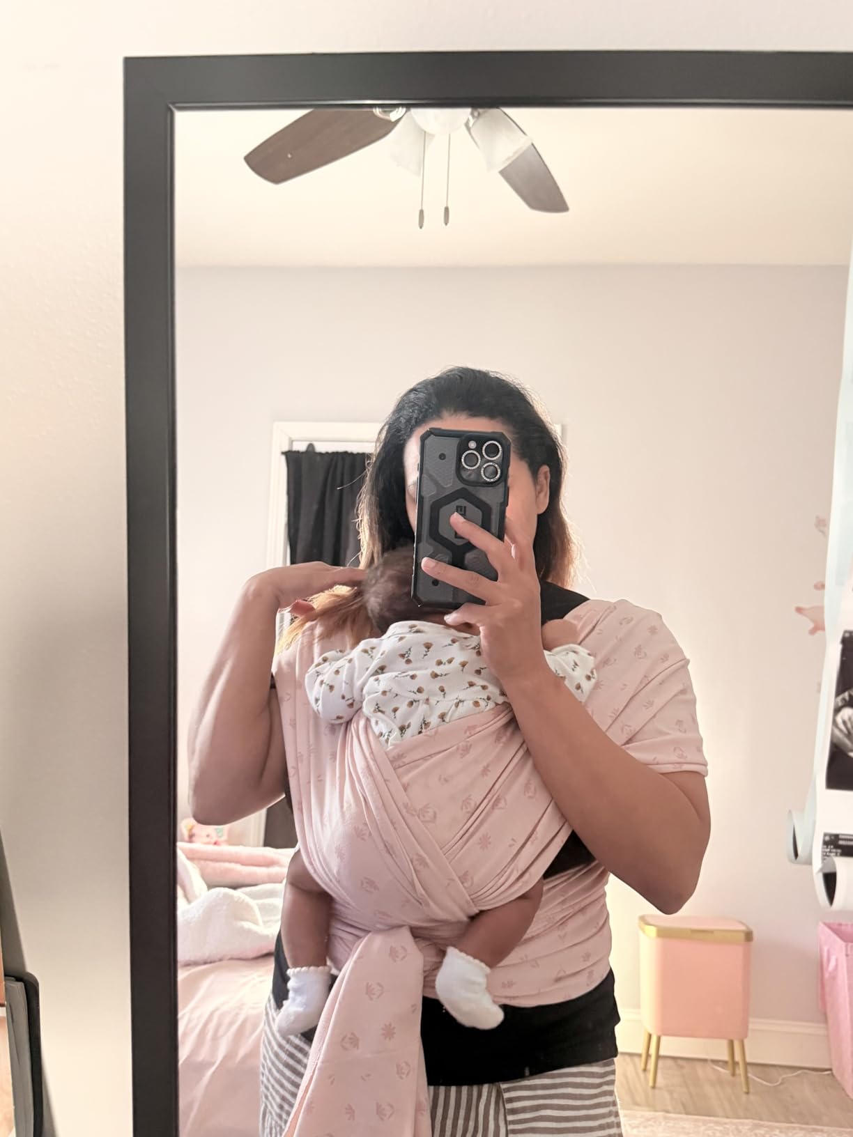 KeaBabies Baby Wrap Carrier - All in 1 Original Baby Carrier Newborn to Toddler Sling, Easy to Wear, Hands Free Bonding, Lightweight, Breathable Infant Wraps (Trendy Black) customer photo 2