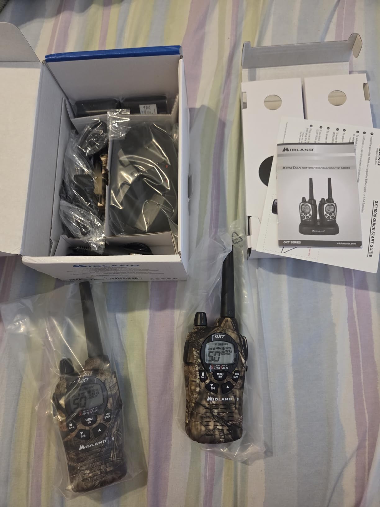 Midland GXT1000X3VP4 GMRS Two-Way Radio (50-Channel, Long Range, 142 Privacy Codes, SOS, NOAA, Rechargeable Nickle Battery, Black/Silver, 3-Pack) customer photo 1