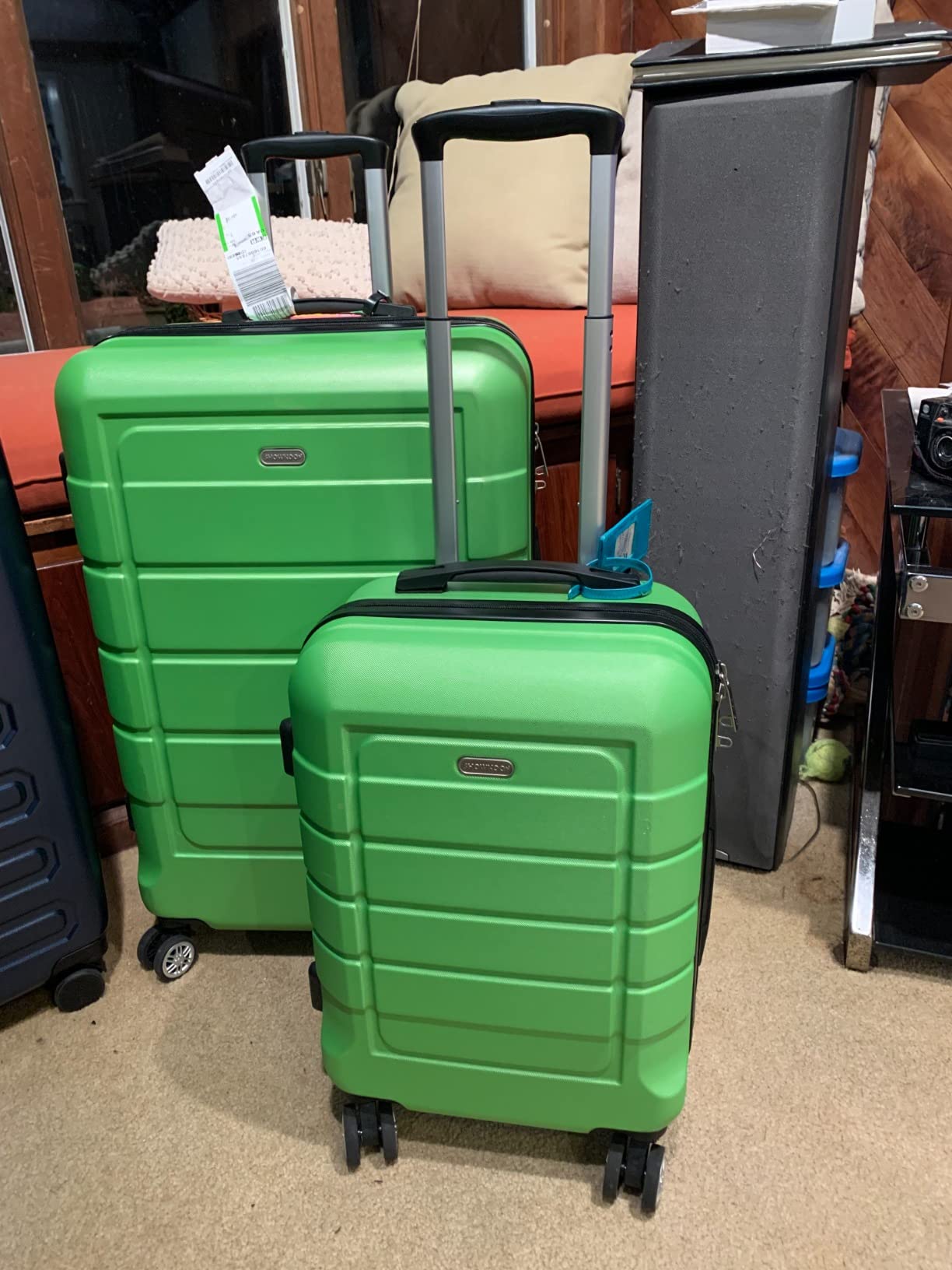 Luggage Sets 3 Piece Expandable 100% PC Durable Hardshell Suitcase with Wheels TSA Lock Blue customer photo 2