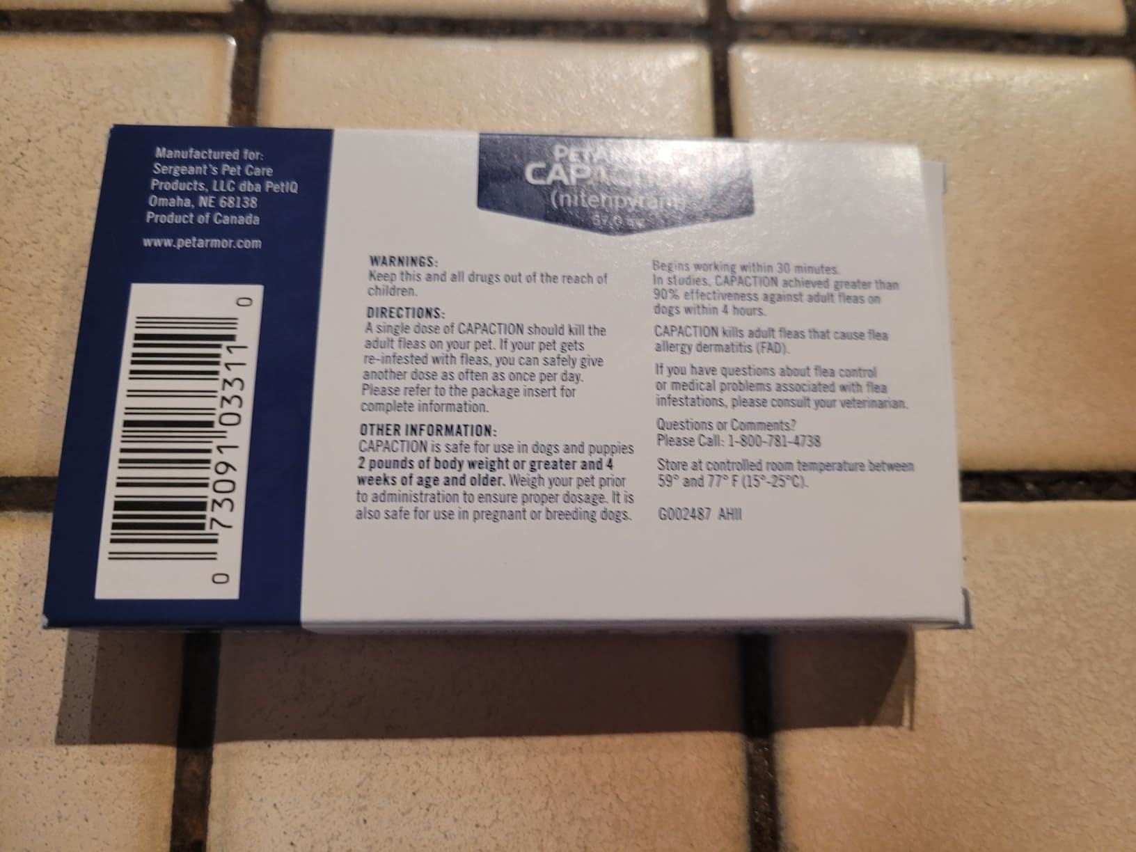 PetArmor CAPACTION (nitenpyram) Oral Flea Treatment for Dogs, Fast Acting Tablets Start Killing Fleas in 30 Minutes, Dogs Over 25 lbs, 6 Doses customer photo 2